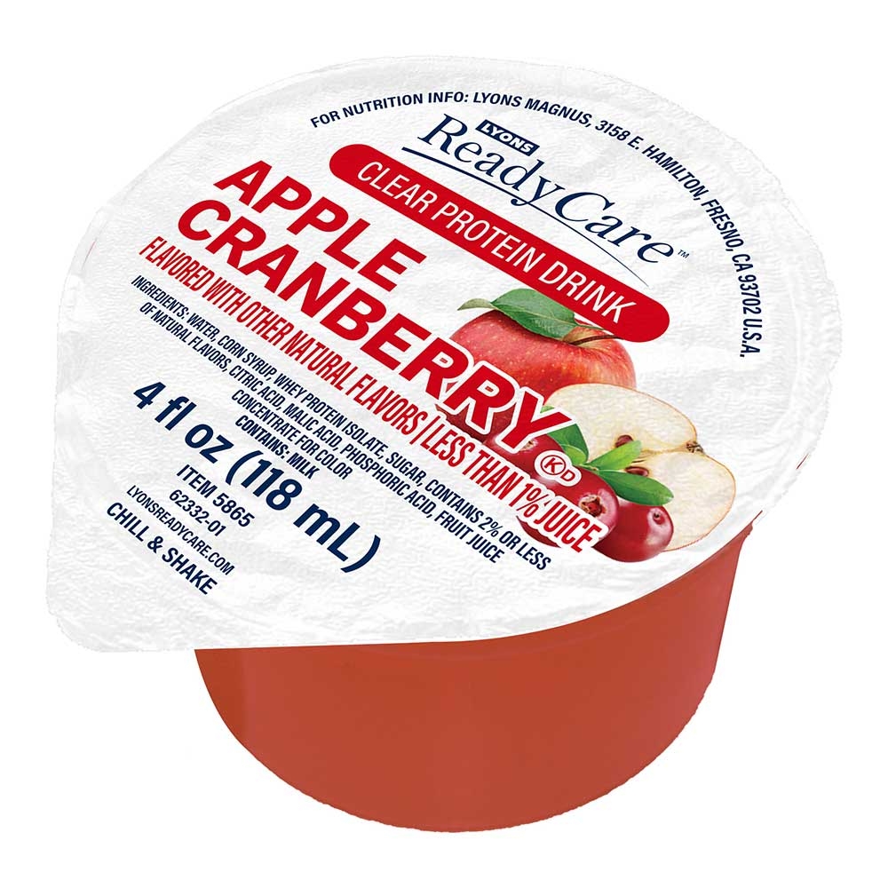 Lyons ReadyCare Apple Cranberry Clear Protein Drink, 4 Ounce -- 48 per case