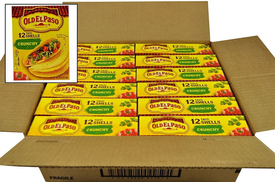 Old El Paso Crunchy Taco Shells, 4.6 Ounce -- 12 per case.