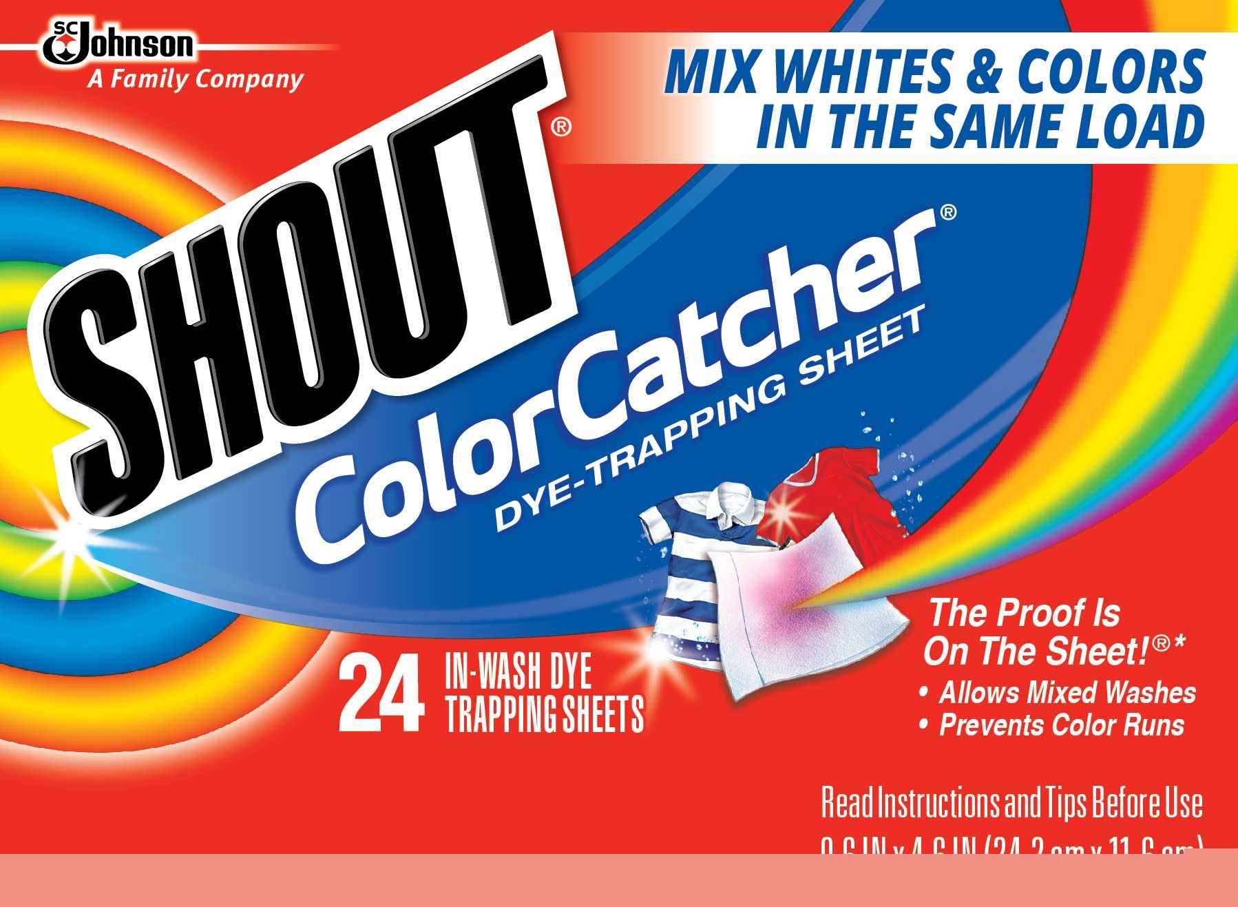 Shout Color Catcher Laundry Dye Trapping Sheet, 24 count per pack -- 12 per case.