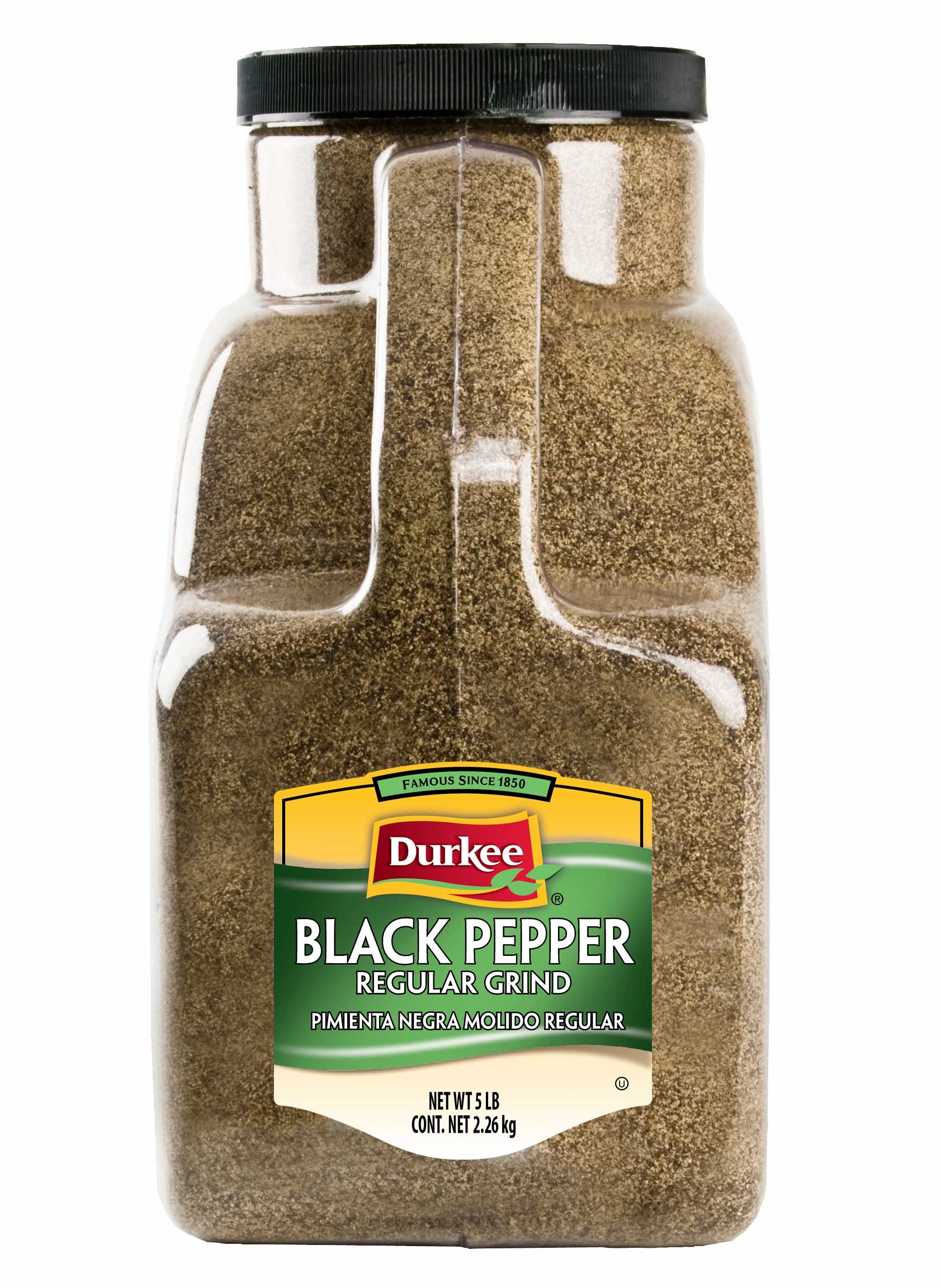 Durkee Regular Ground Black Pepper - 5 lb. container, 1 per case
