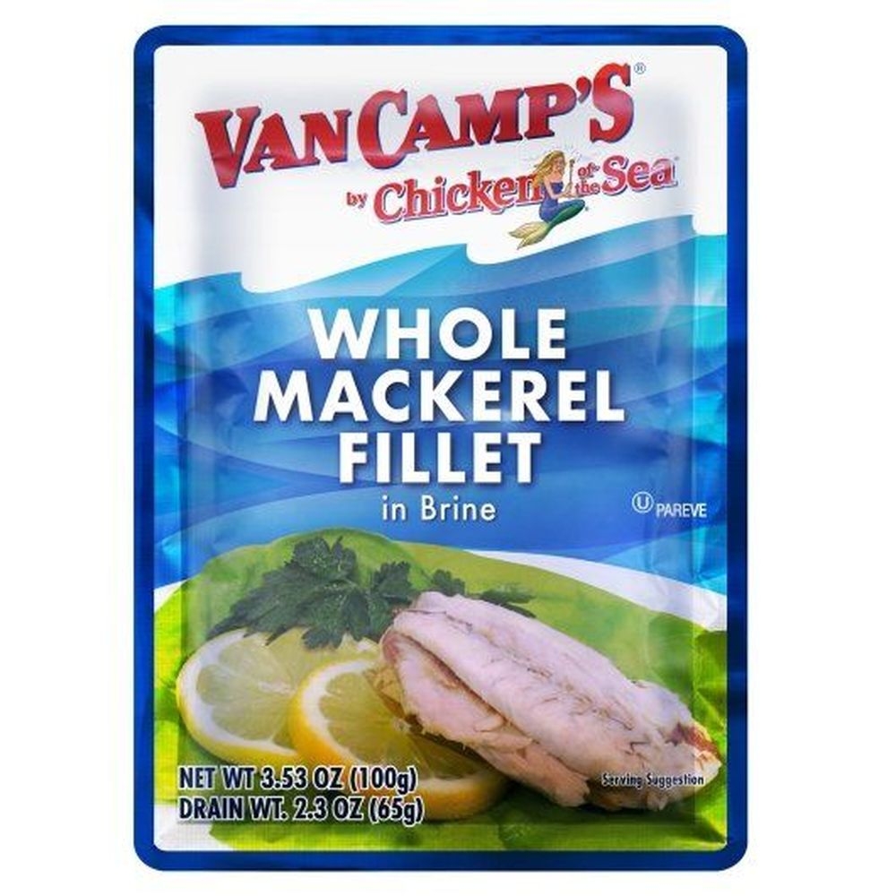 Van Camps Mackerel in Brine, 3.53 Ounce Pouch -- 24 per case
