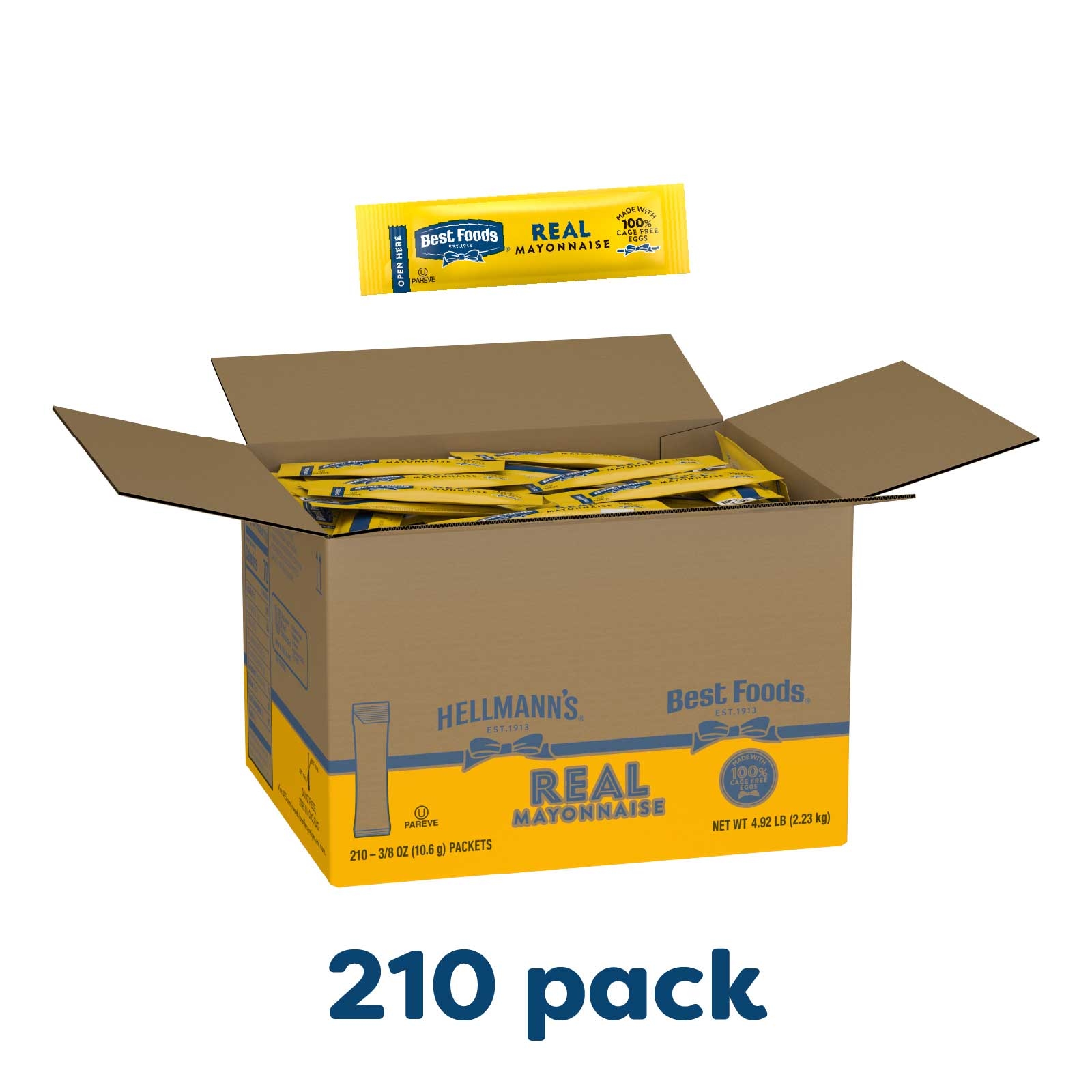 Best Foods Real Mayonnaise Stick Packets, 0.38 Fluid Ounce -- 210 Per Case