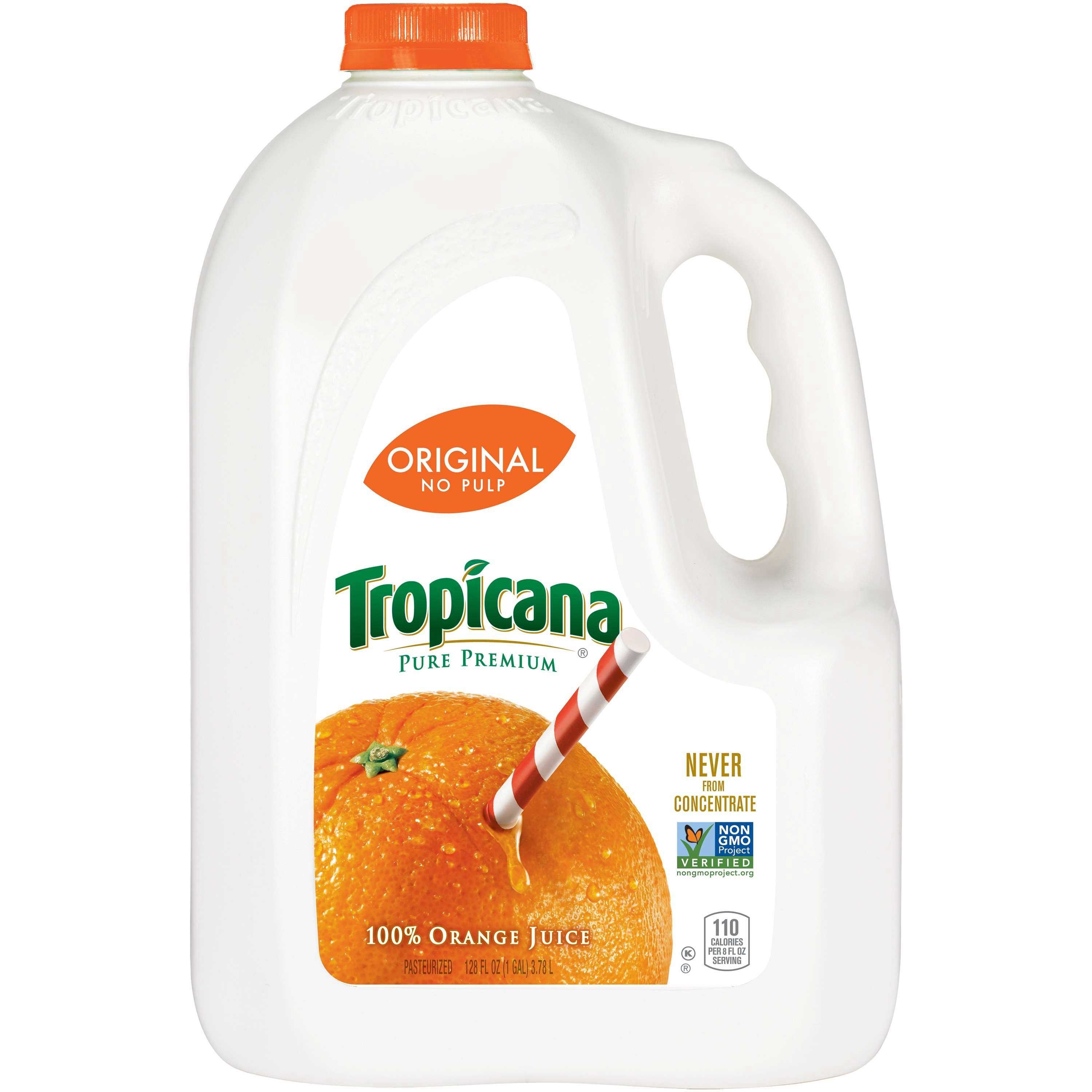 Pepsico Tropicana Pure Premium Orange Juice, 128 Ounce -- 4 per case.