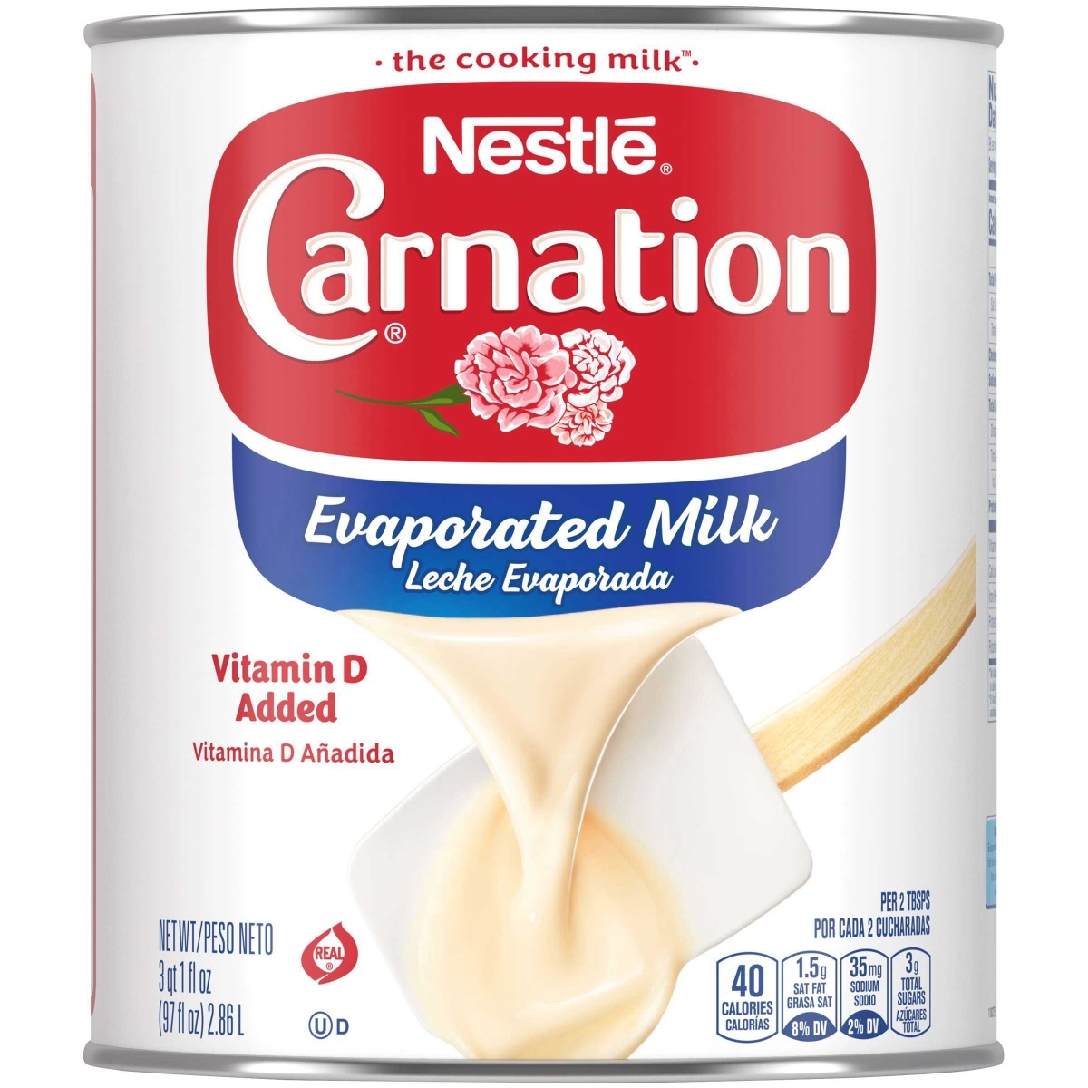 Nestle Carnation Vitamin D Added Evaporated Milk, 97 Ounce -- 6 cans per case