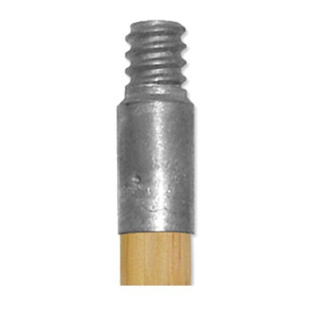 ABCO Metal Thread Clear Lacquered Finish Wood Handle with 7/8 Metal Tip, 60 x 1 1/8 inch