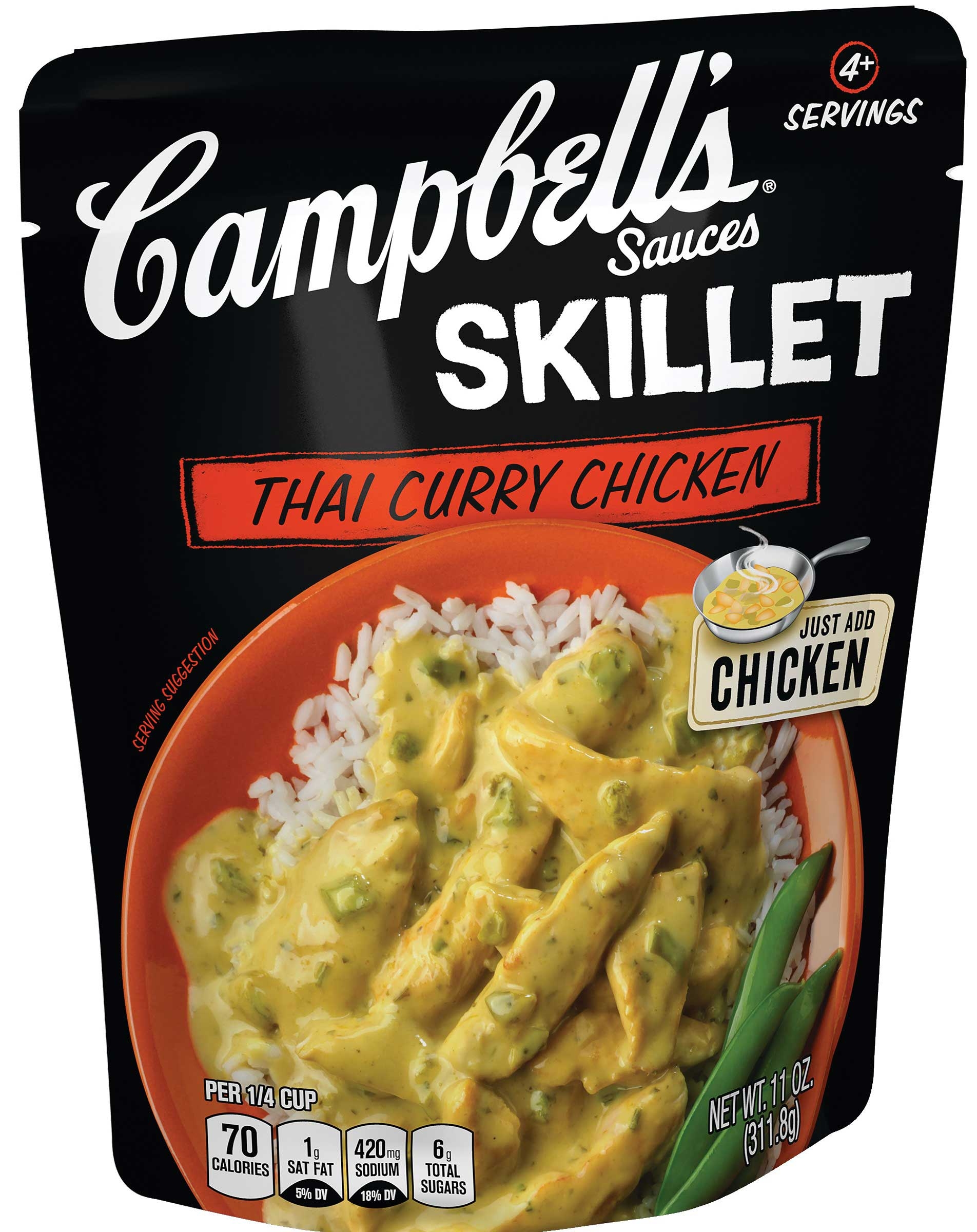 Campbells Thai Curry Chicken Skillet Sauce, 11 Ounce Pouch -- 6 per case