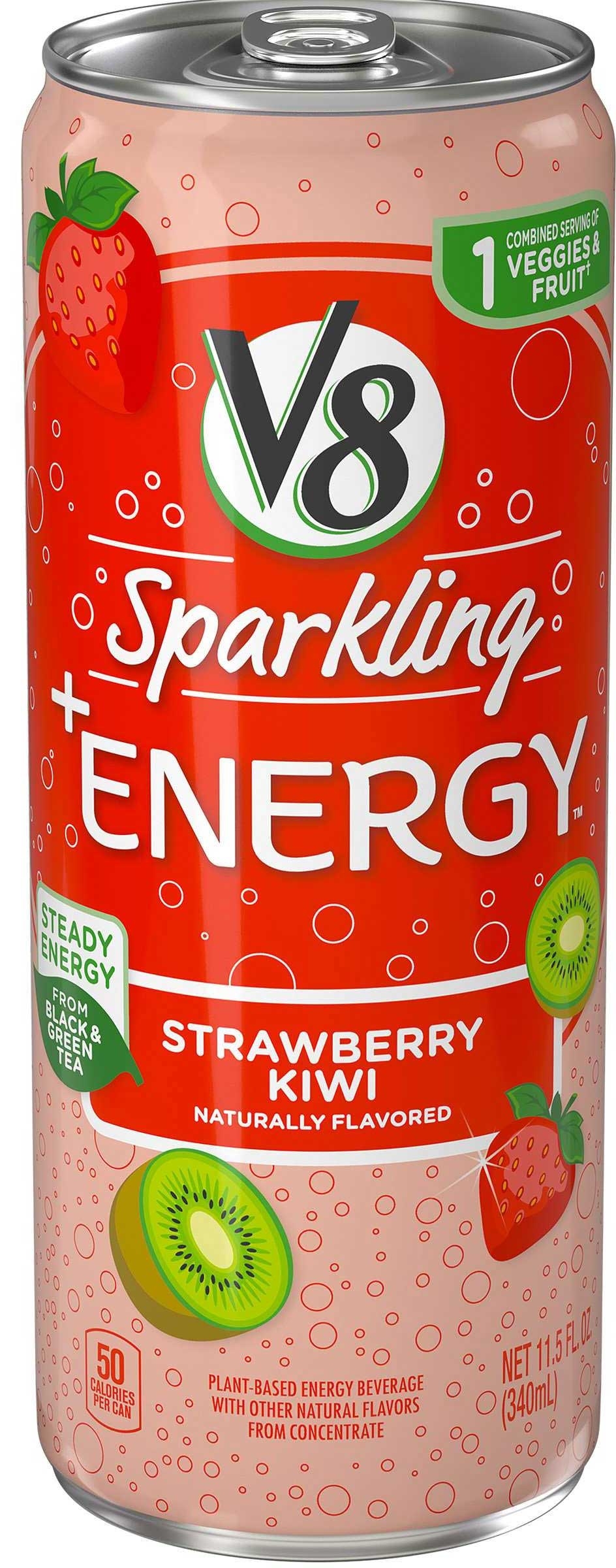 V8 Sparkling Strawberry Kiwi Energy Drink, 11.5 Fluid Ounce -- 12 per case