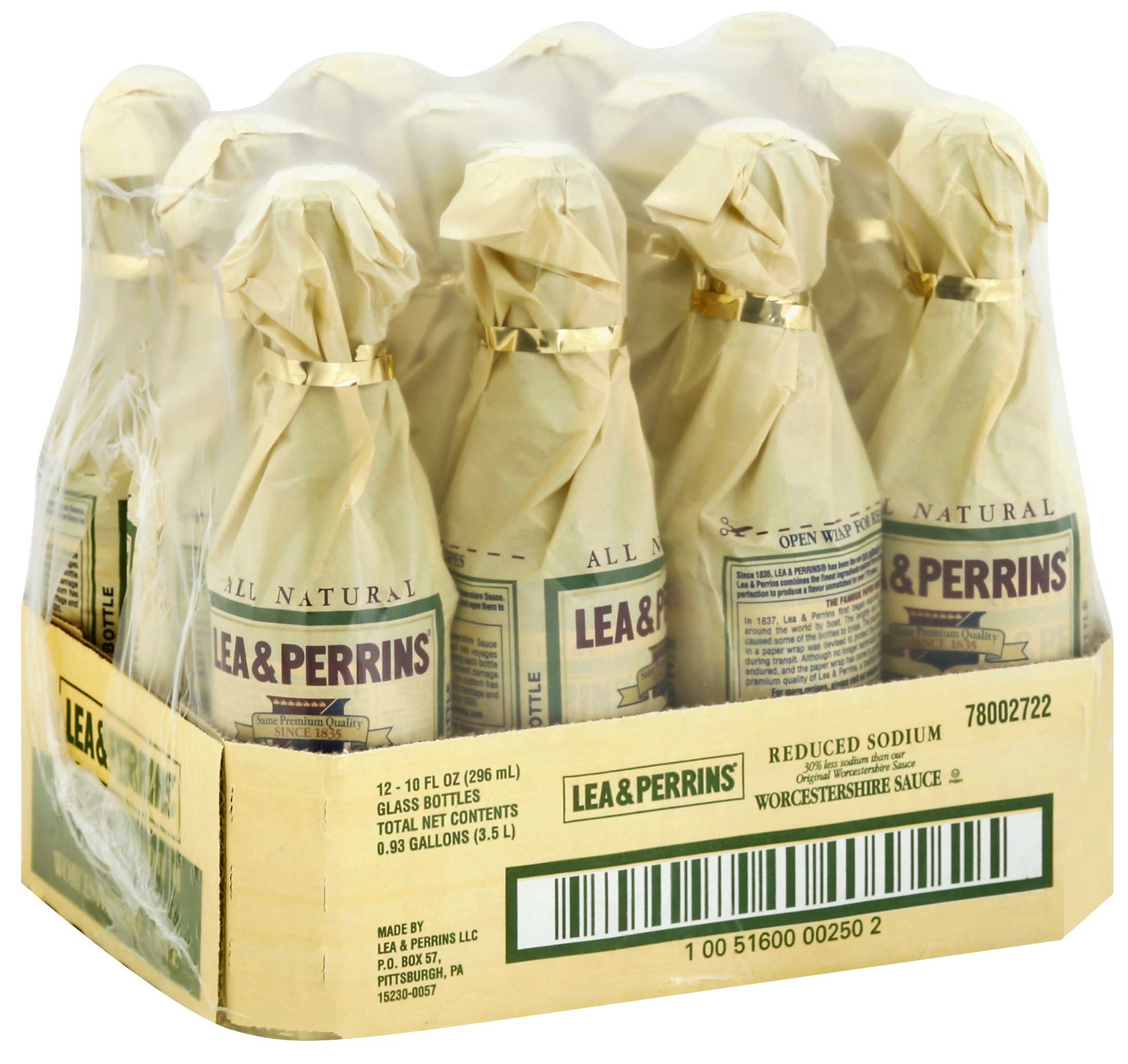 Lea and Perrins Reduced Sodium Worcestershire Sauce, 10 Ounce -- 12 per case.