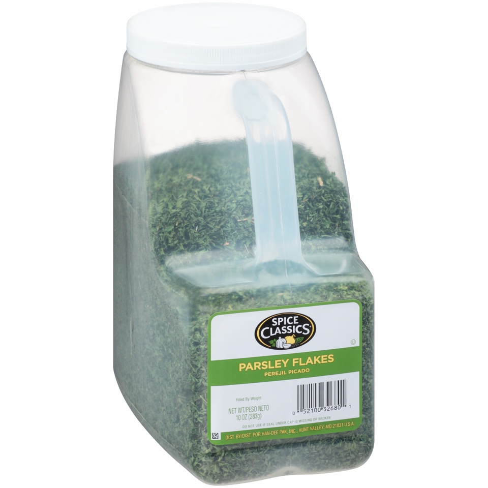 Spice Classics Parsley Flakes - 10 oz. container, 3 per case