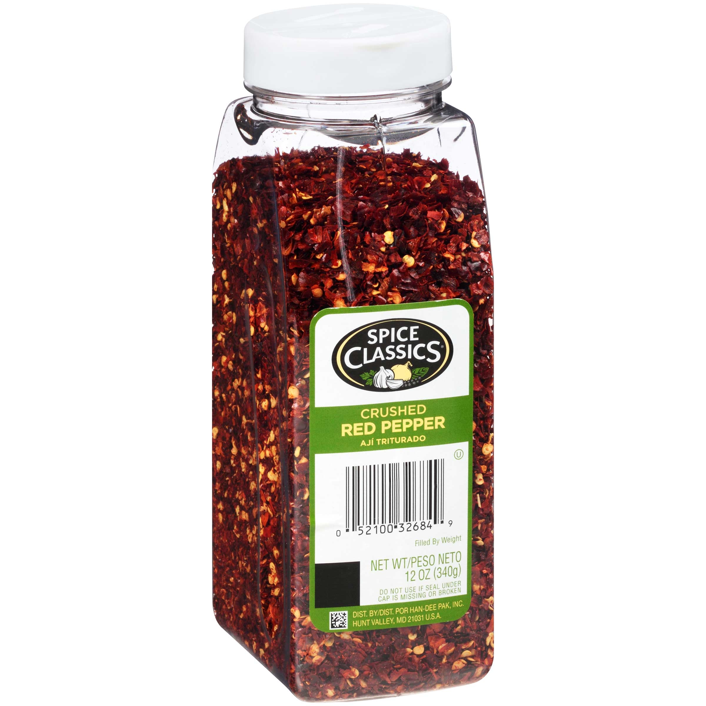 Spice Classics Crushed Red Pepper - 12 oz. container, 6 per case