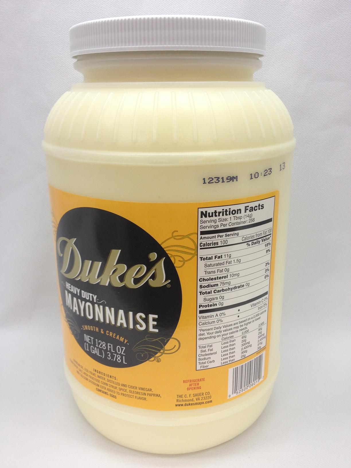Dukes Heavy Duty Mayonnaise, 1 Gallon -- 4 per case.