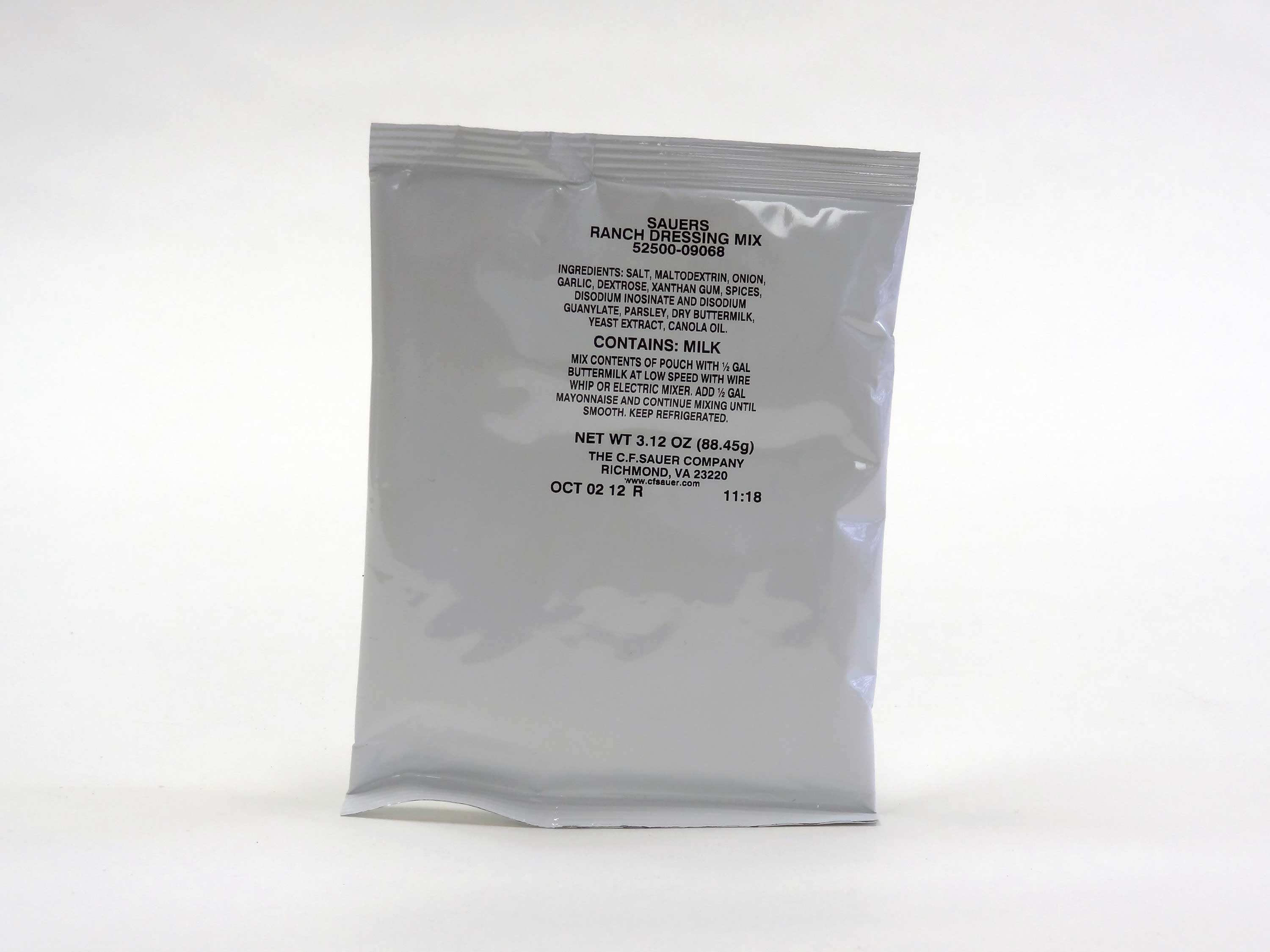 C.F. Sauer Foods Ranch Mix Dressing, 3.12 Ounce -- 38 per case.