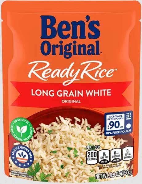 Bens Original Ready Rice Long Grain White Rice, 8.8 Ounce -- 12 per case