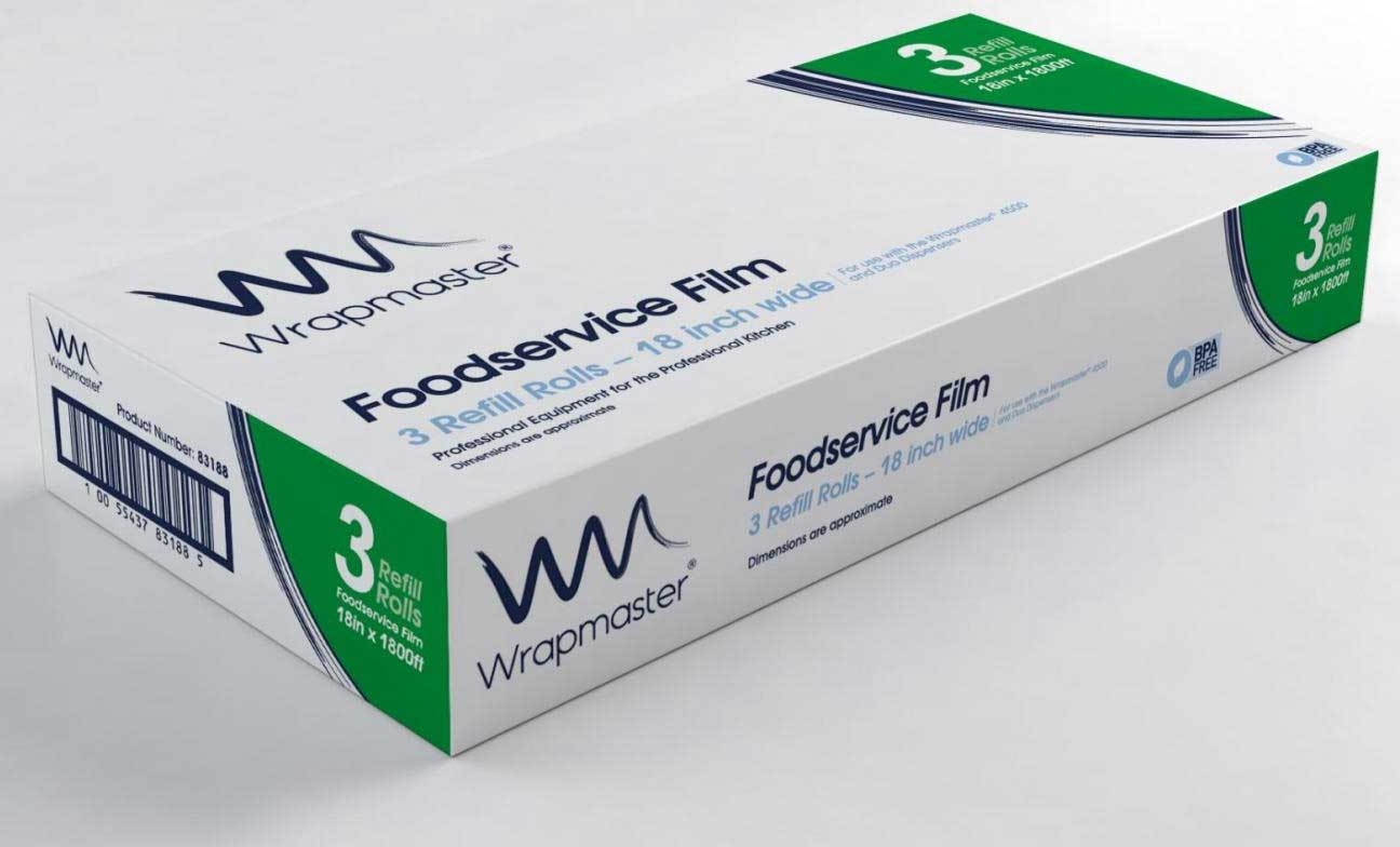 Cofresco Wrapmaster Foodservice Film Refill Roll, 18 inch x 1800 feet -- 3 per case