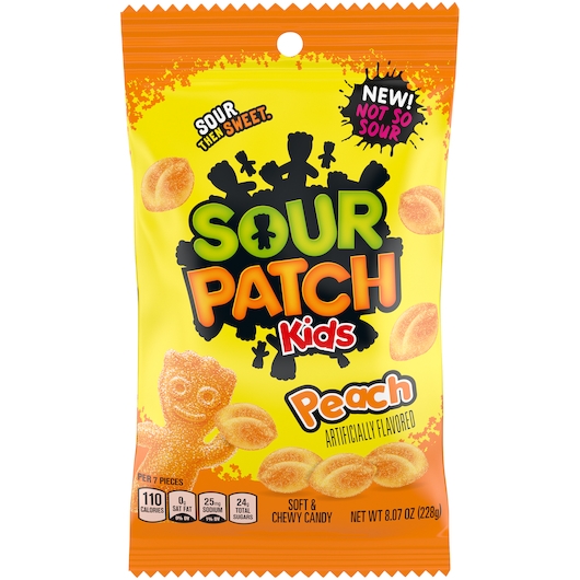 Sour Punch Kids Peach Flavor Soft and Chewy Candy, 8.07 Ounce -- 12 per case