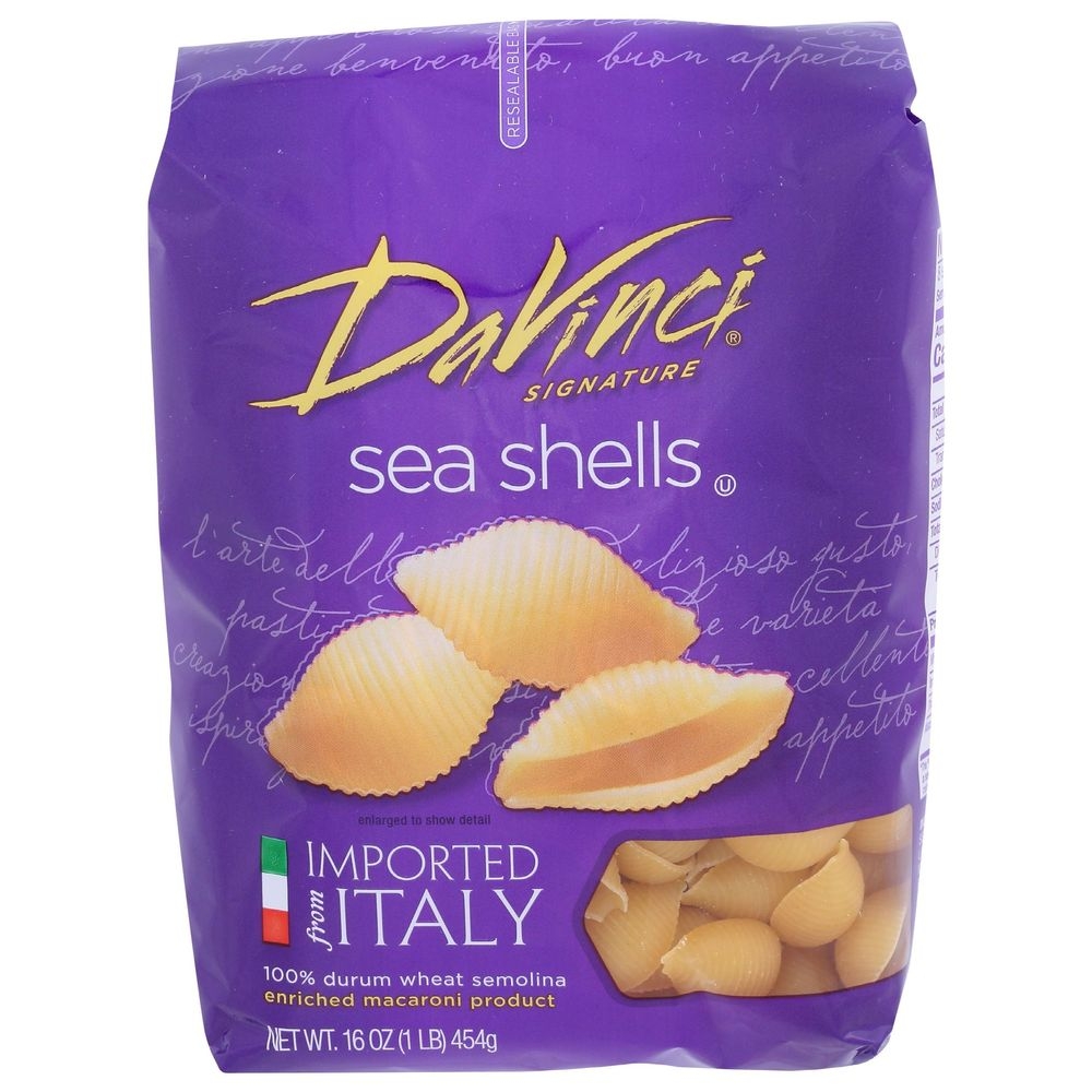 DaVinci Sea Shells Pasta, 16 Ounce -- 12 per case