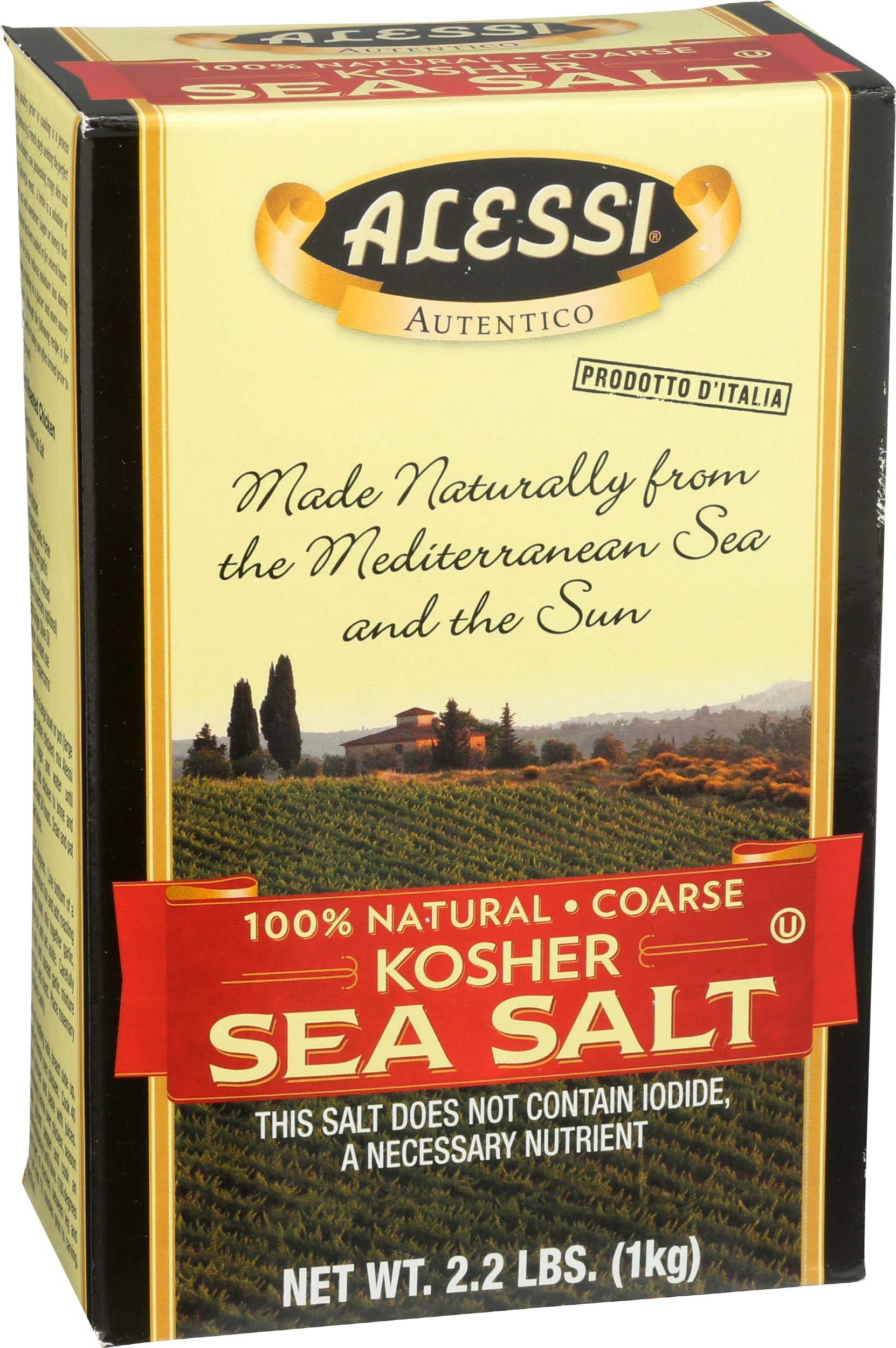 Alessi Kosher Sea Salt, 36.8 Ounce -- 6 per case