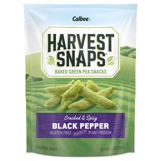 Harvest Snaps Black Pepper Green Pea Snack Crisps, 3.3 Ounce -- 12 per case