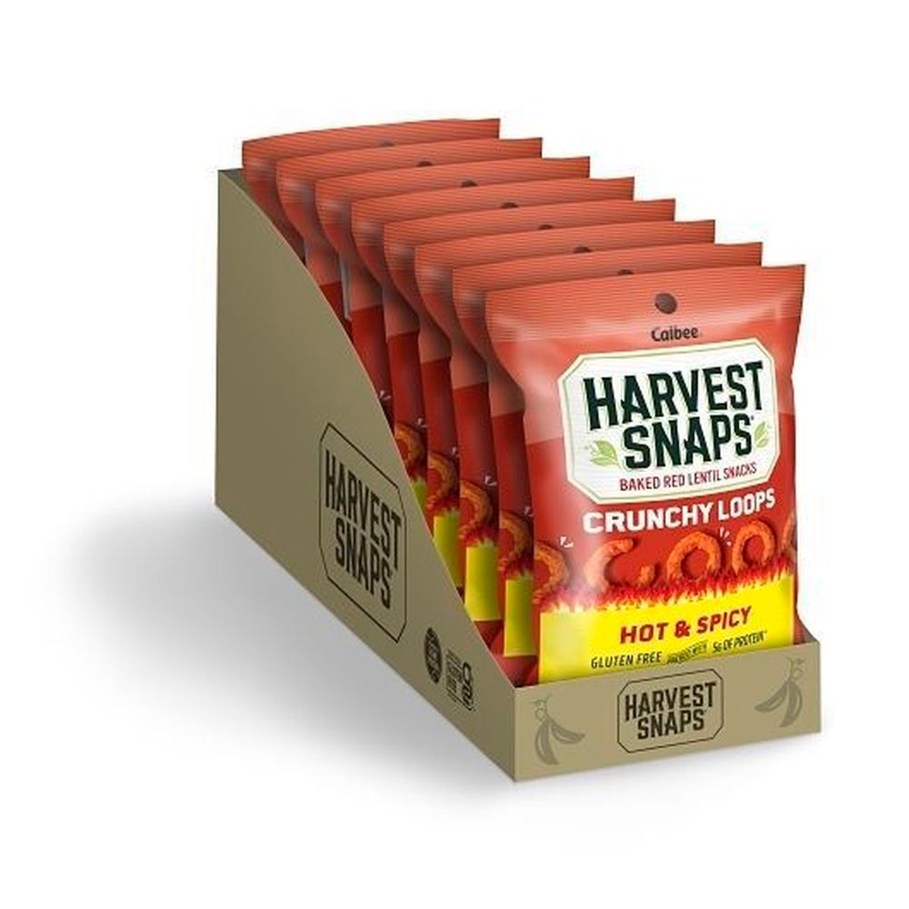 Harvest Snaps Hot and Spicy Crunchy Loops - Caddy, 1.35 Ounce -- 8 per case
