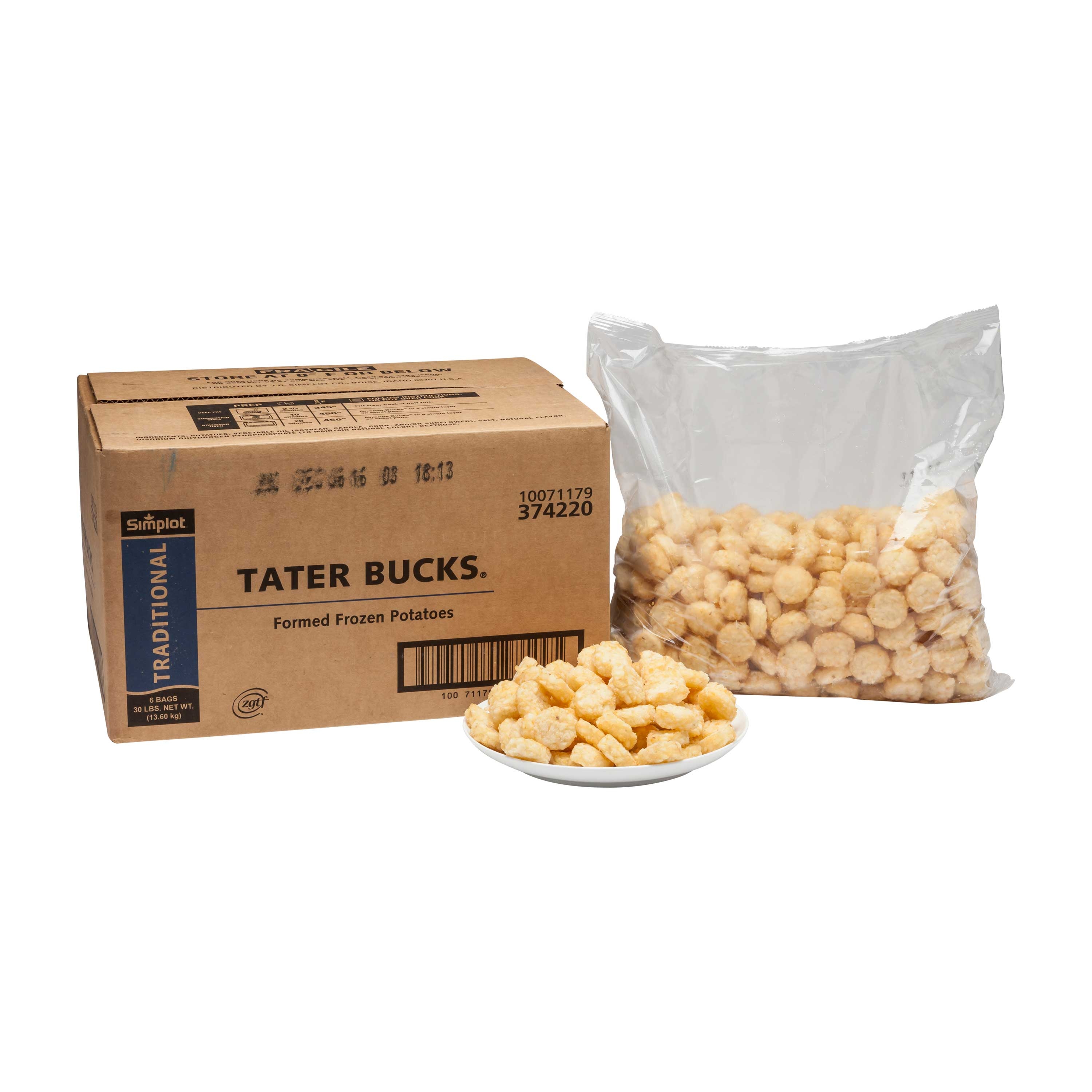 Simplot Tater Bucks, 5 Pound -- 6 per case.