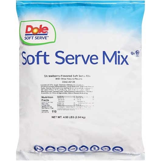 Single Dole Strawberry Soft Serve Mix, 4.5 Pound