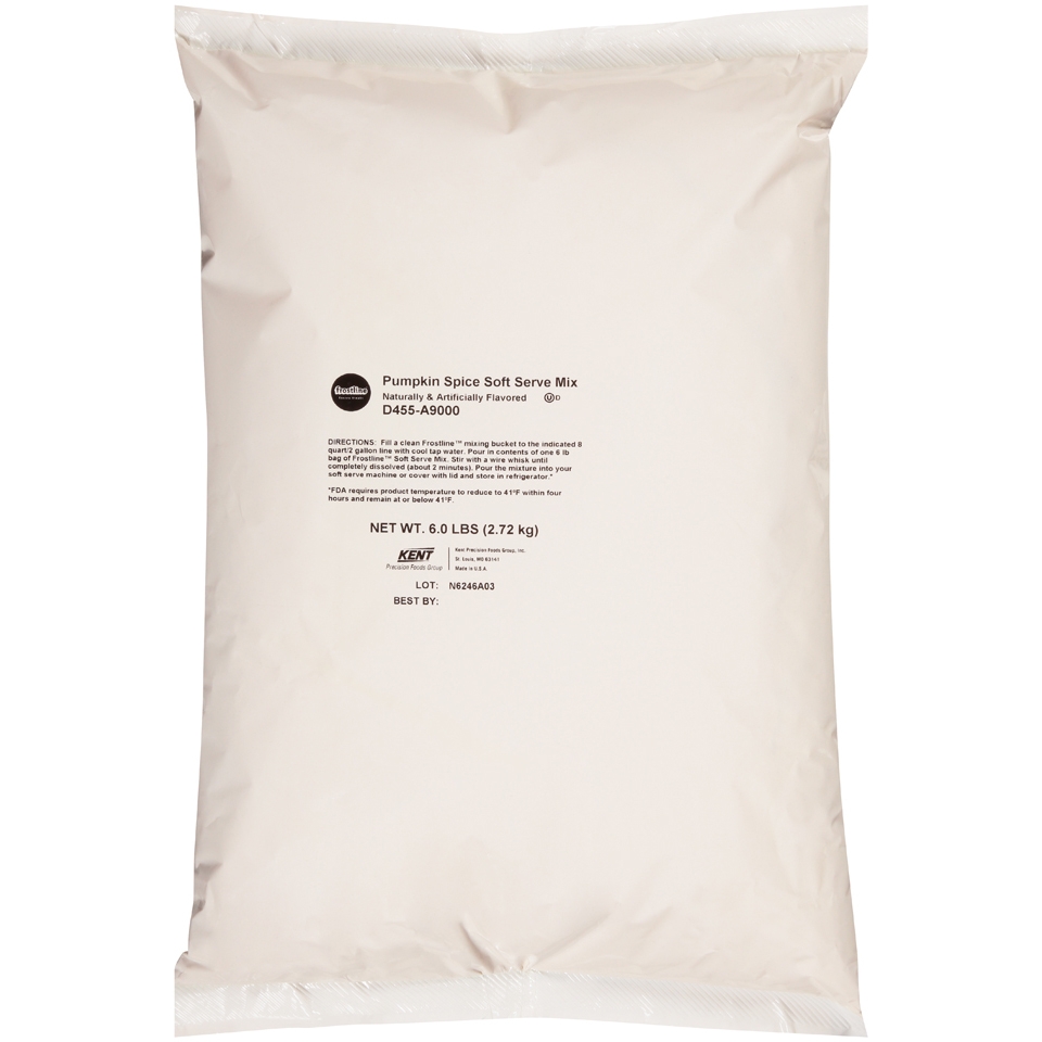 Frostline Pumpkin Spice Soft Serve Mix, 6 Pound -- 4 per case.