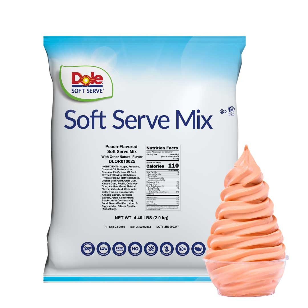Dole Peach Soft Serve Mix, 4.4 Pound -- 4 per case
