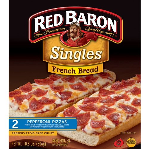 Red Baron French Bread Singles Pepperoni Pizza, 10.8 Ounce -- 12 per case.