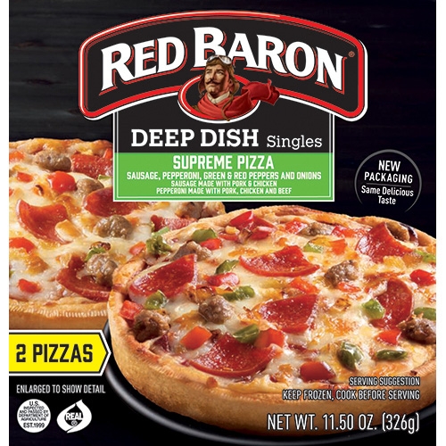 Red Baron Deep Dish Singles Supreme Pizza, 11.5 Ounce -- 12 per case.
