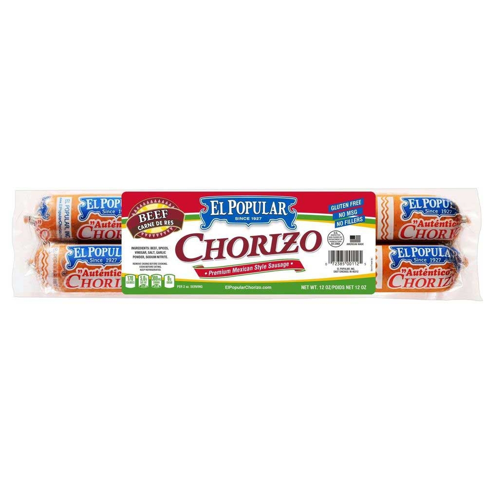 El Popular Mexican Beef Chorizo -- 12 per case.
