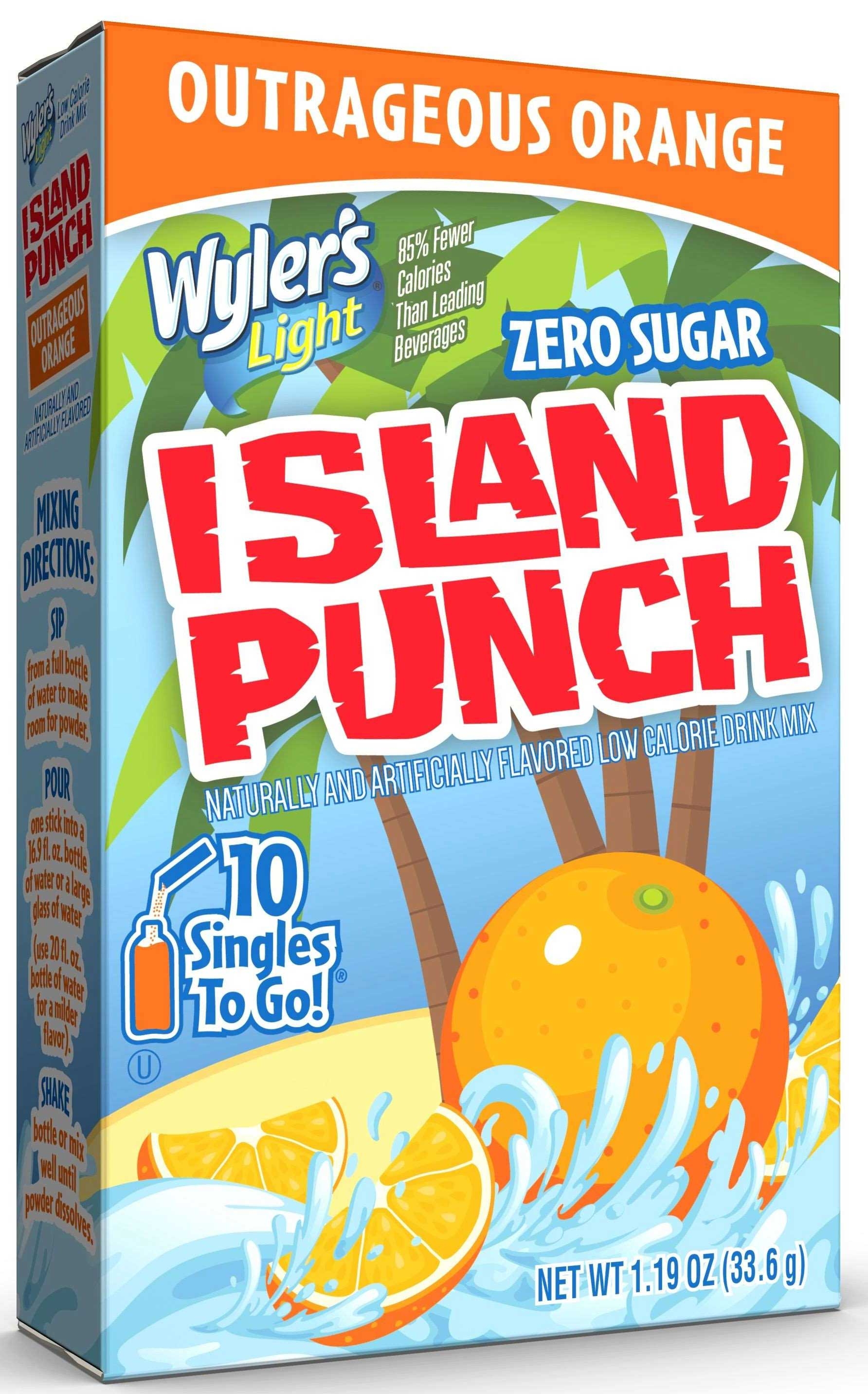 Wylers Light Island Punch Outrageous Orange Drink Mix, 1.19 Ounce -- 120 per case
