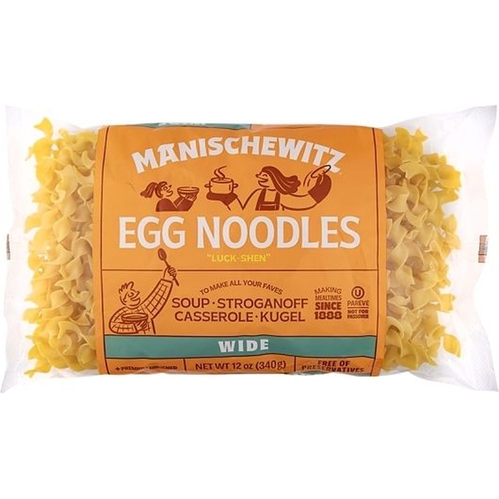 Manischewitz Wide Egg Noodles, 12 Ounce -- 12 per case