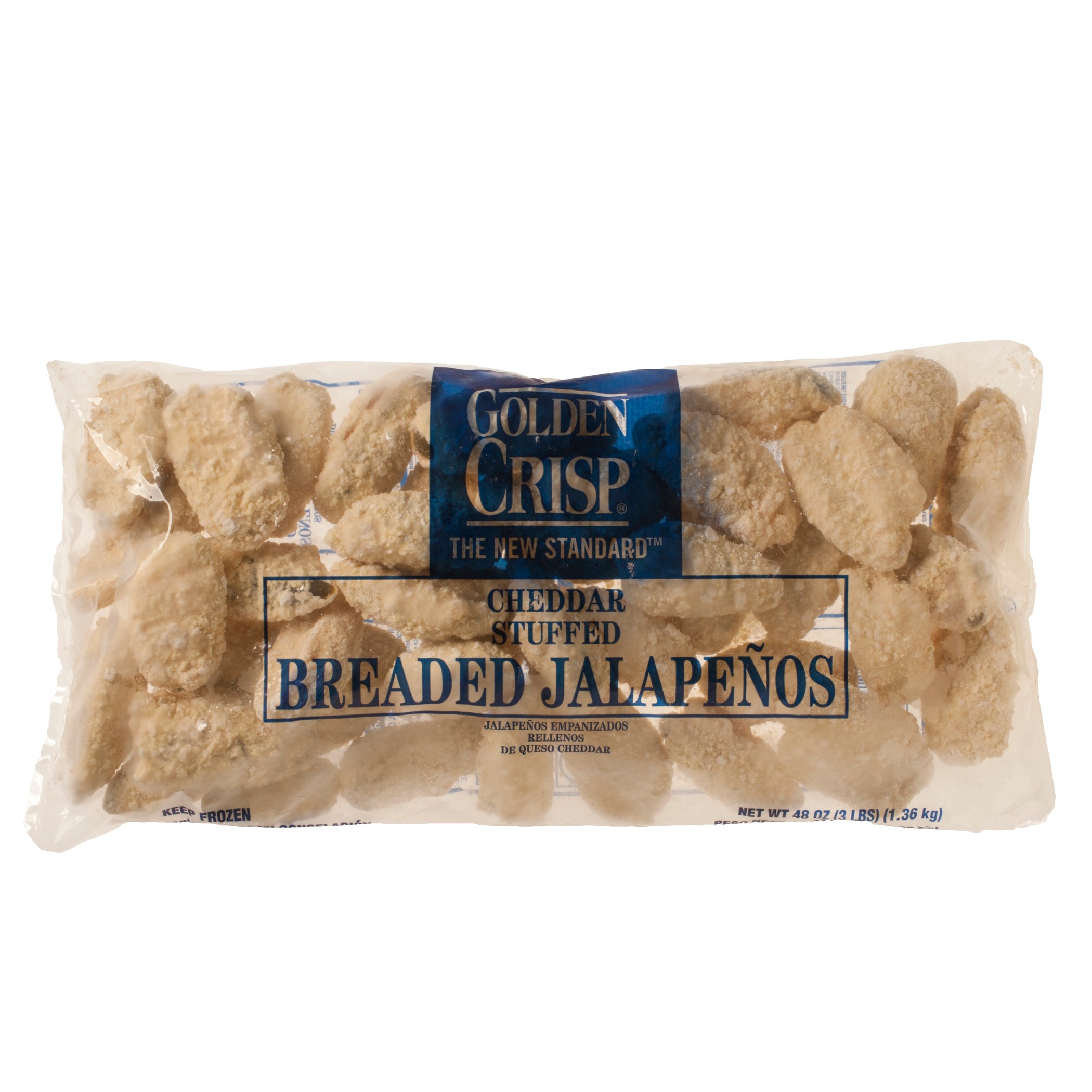 McCain Golden Crisp Breaded Cheddar Stuffed Jalapeno - Appetizer, 3 Pound -- 4 per case.