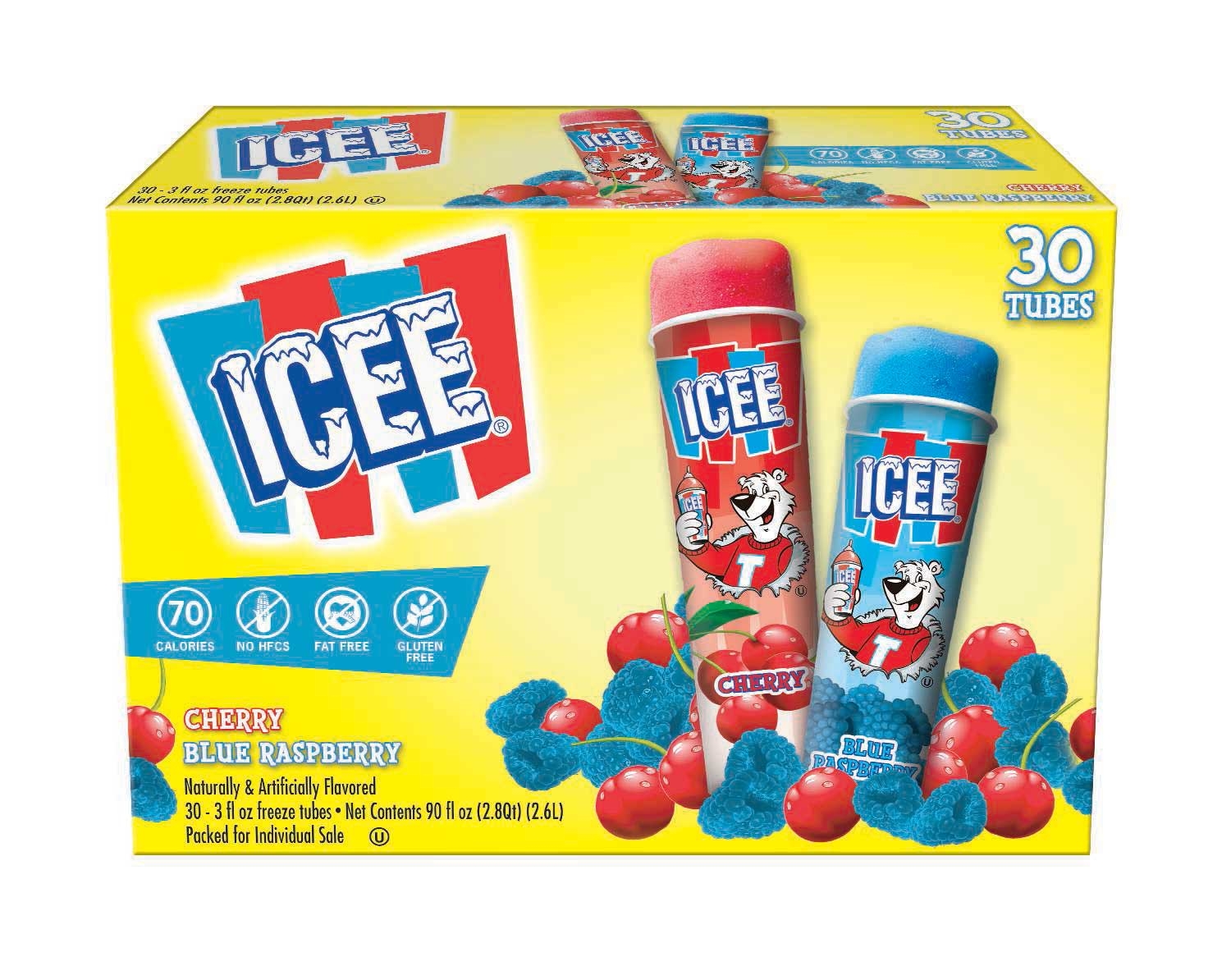 J and J Snack Icee Snack Tube - Variety Pack, 3 Ounce -- 30 per case.