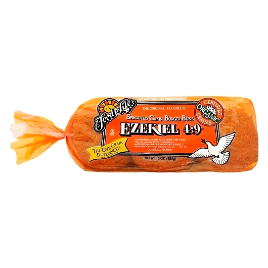 Food For Life Organic Ezekiel 4:9 Sprouted Whole Grain Burger Bun, 16 Ounce -- 6 per case