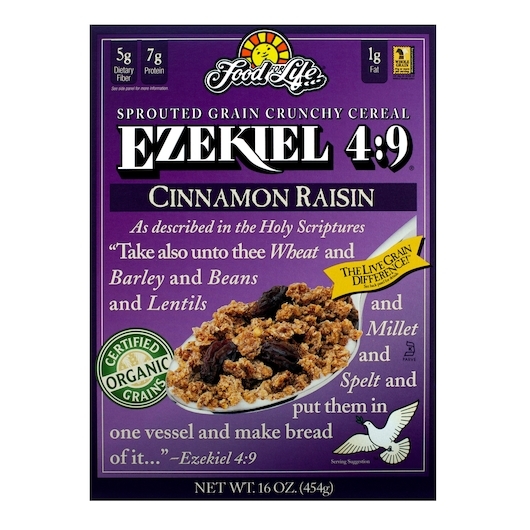 Food For Life Organic Ezekiel 4:9 Sprouted Whole Grain Cinnamon Raisin Cereal, 16 Ounce -- 6 per case