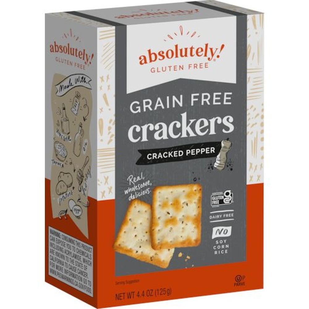 Absolutely Gluten Free Cracked Pepper Crackers, 4.4 Ounce -- 12 per case
