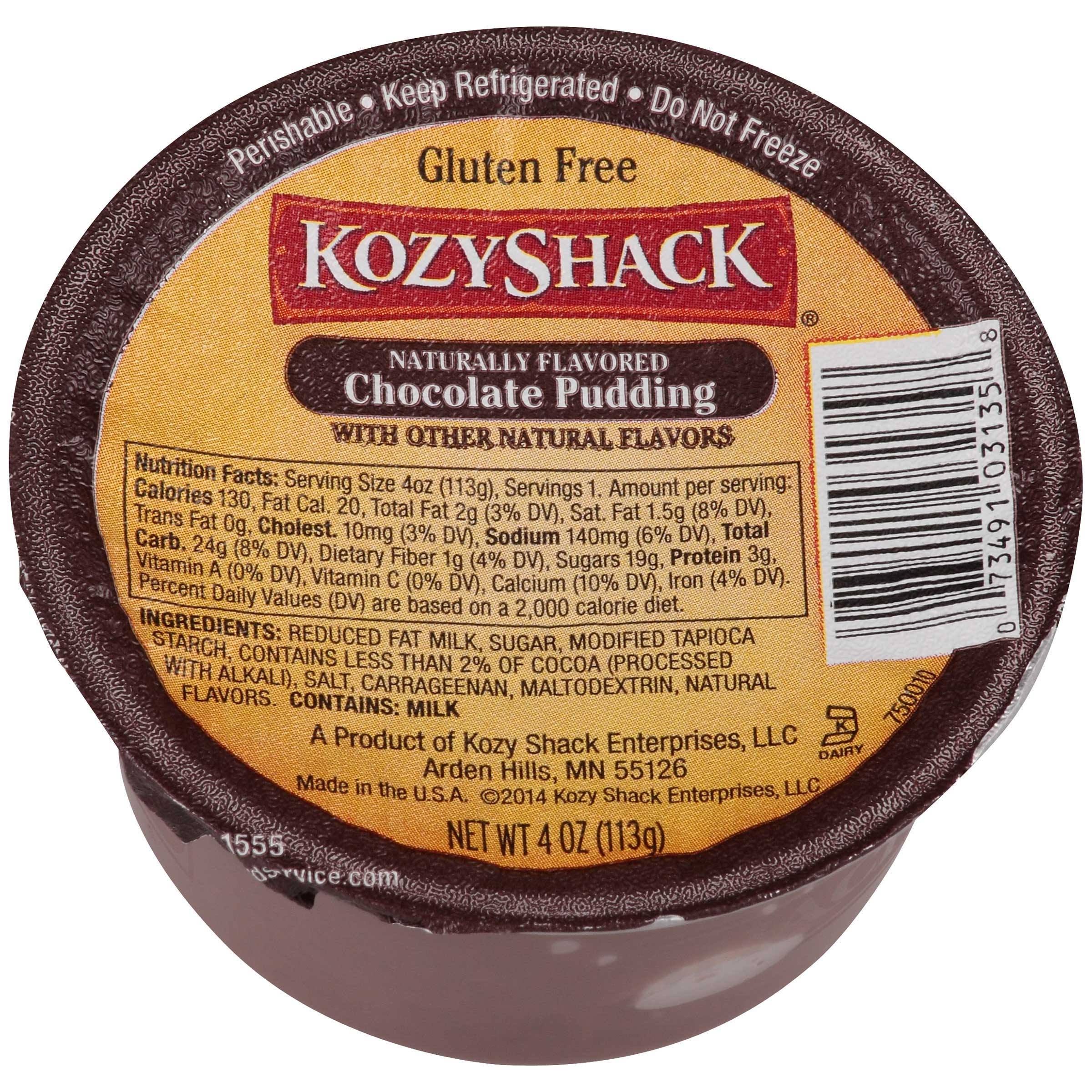 Kozy Shack Chocolate Pudding, 4 Ounce -- 48 per case.