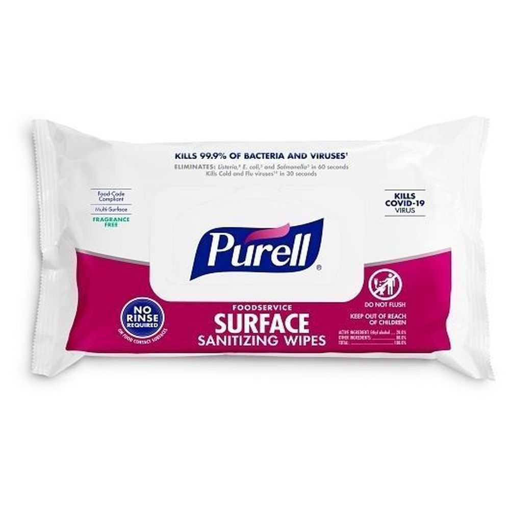 Purell Foodservice Surface Sanitizing Wipes, 72 count -- 12 per case