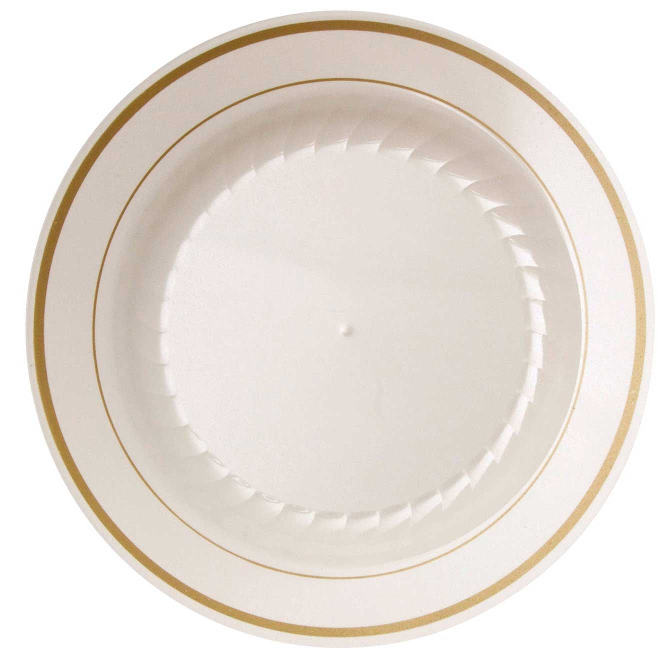 WNA Masterpiece Ivory with Gold Plate, 6 inch -- 150 per case.
