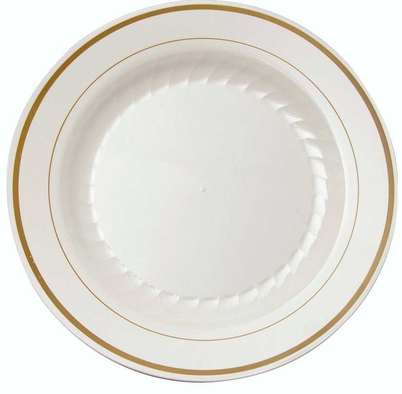 WNA Masterpiece Ivory with Gold Plate, 9 inch -- 120 per case.