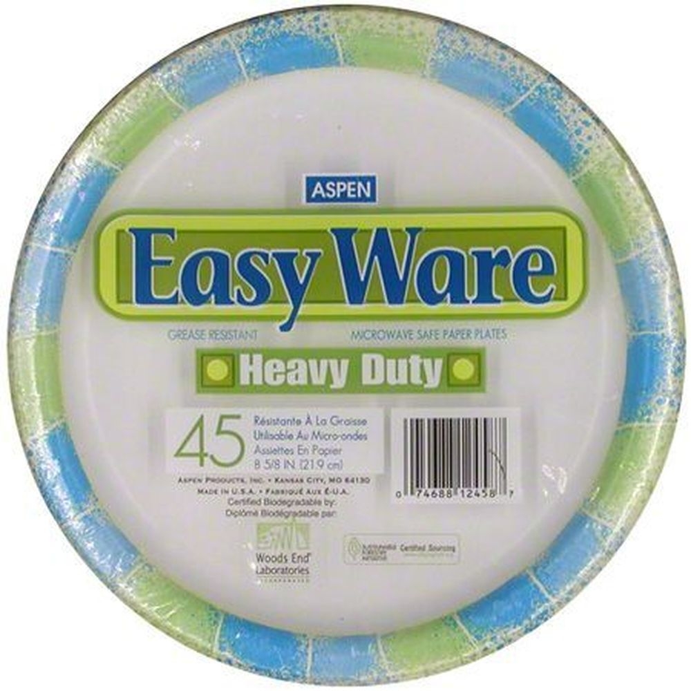 Aspen Easy Ware Design Heavy Duty Microwave Safe Printed Paper Plate, 8 5/8 inch -- 540 per case.