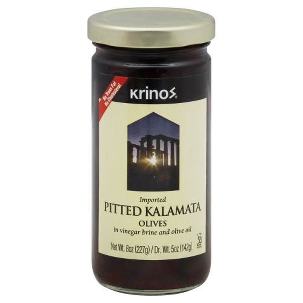 Krinos Pitted Kalamata Olives, 8 Ounce -- 6 per case