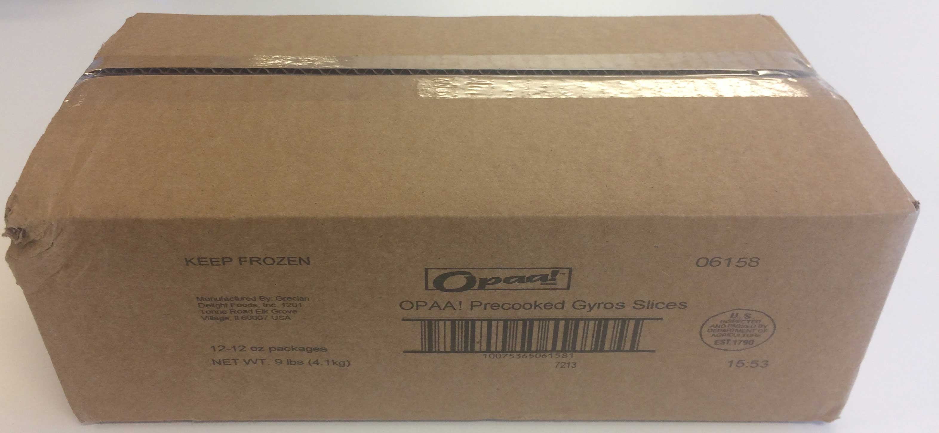 Opaa Precooked Gyros Slice, 12 Ounce -- 12 per case.