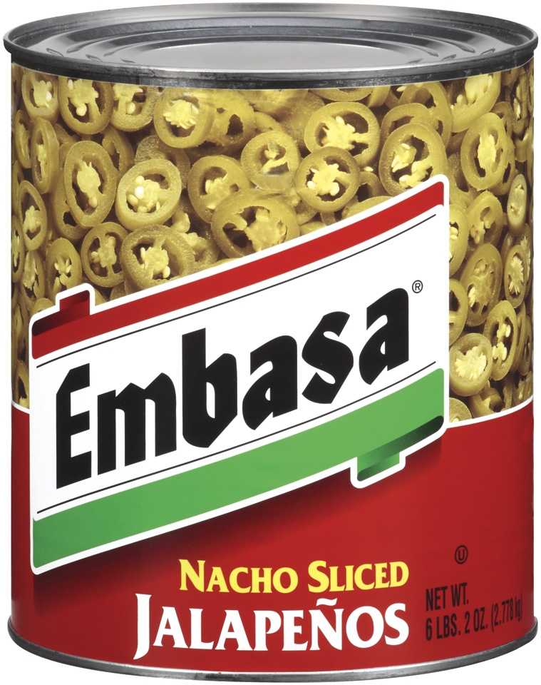 Embasa Nacho Sliced Jalapeno Pepper, 98 ounce -- 6 per case