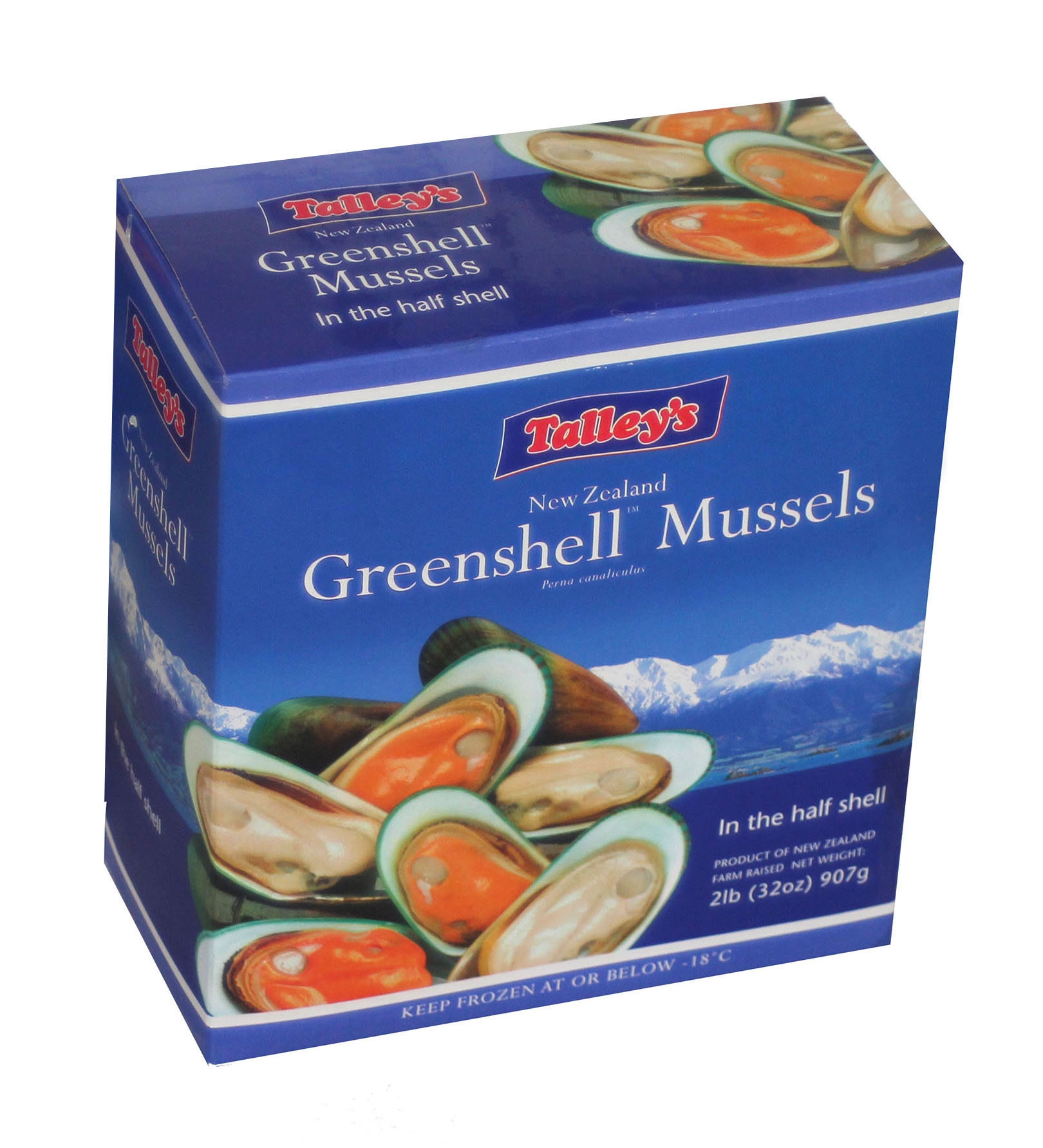 Packers New Zealand 1/2 Shell Mussels, 2 Pound -- 12 per case.