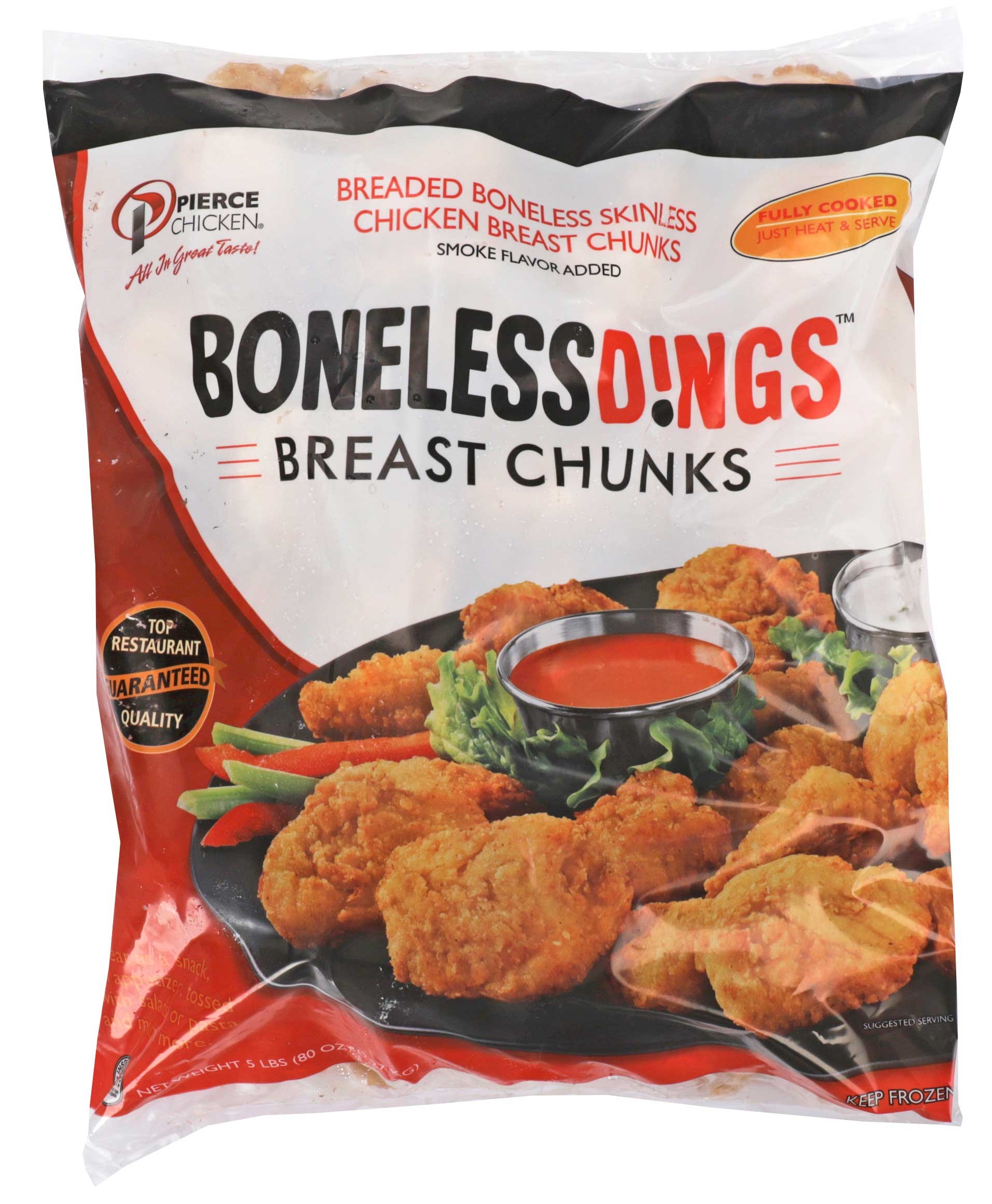 Pierce Chicken Marinated Breaded Boneless Chicken Breast Chunks, 5 Pound -- 2 per case