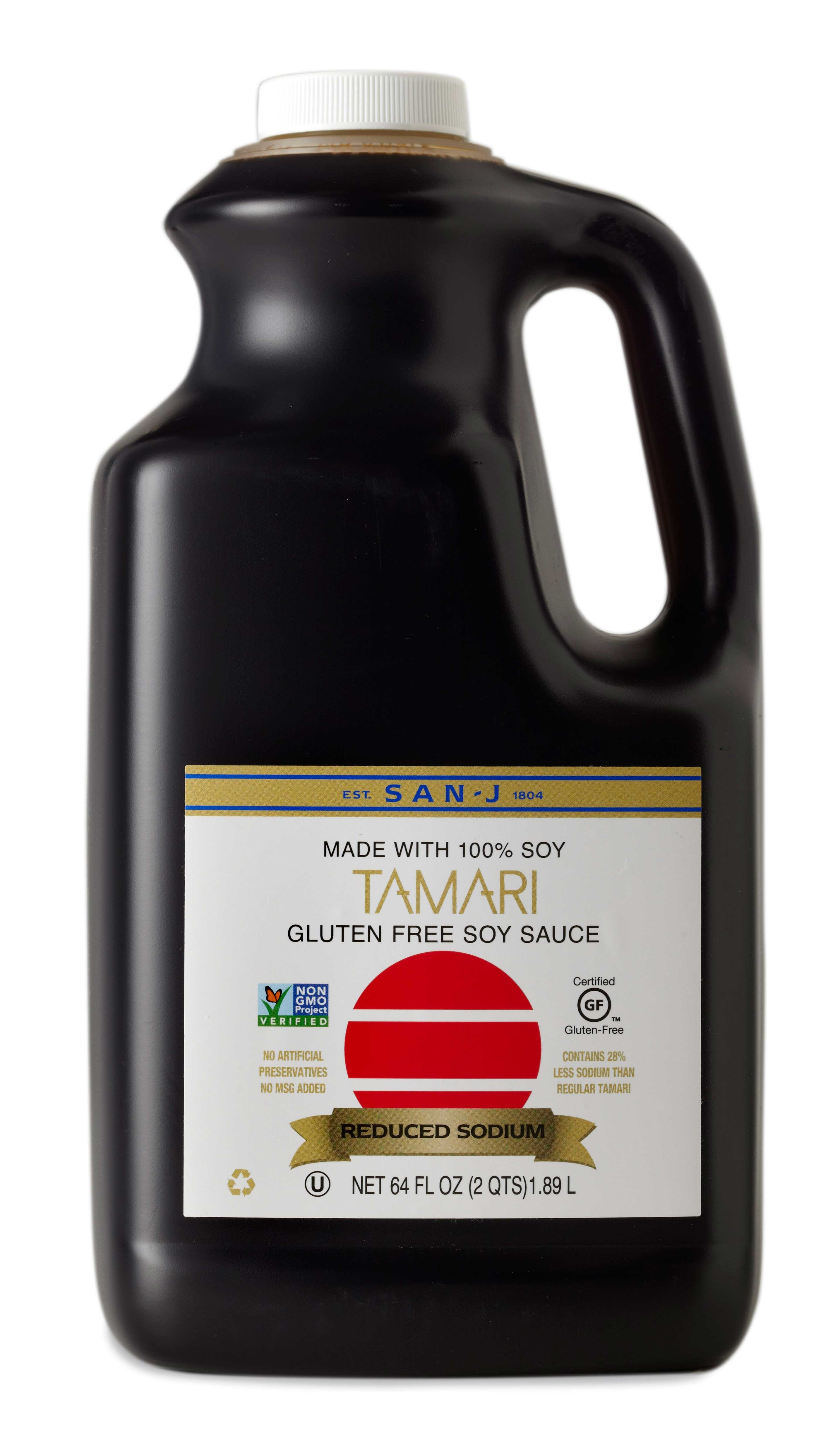 San-J Gluten Free Reduced Sodium White Tamari Sauce, 64 Fluid Ounce -- 6 per case.