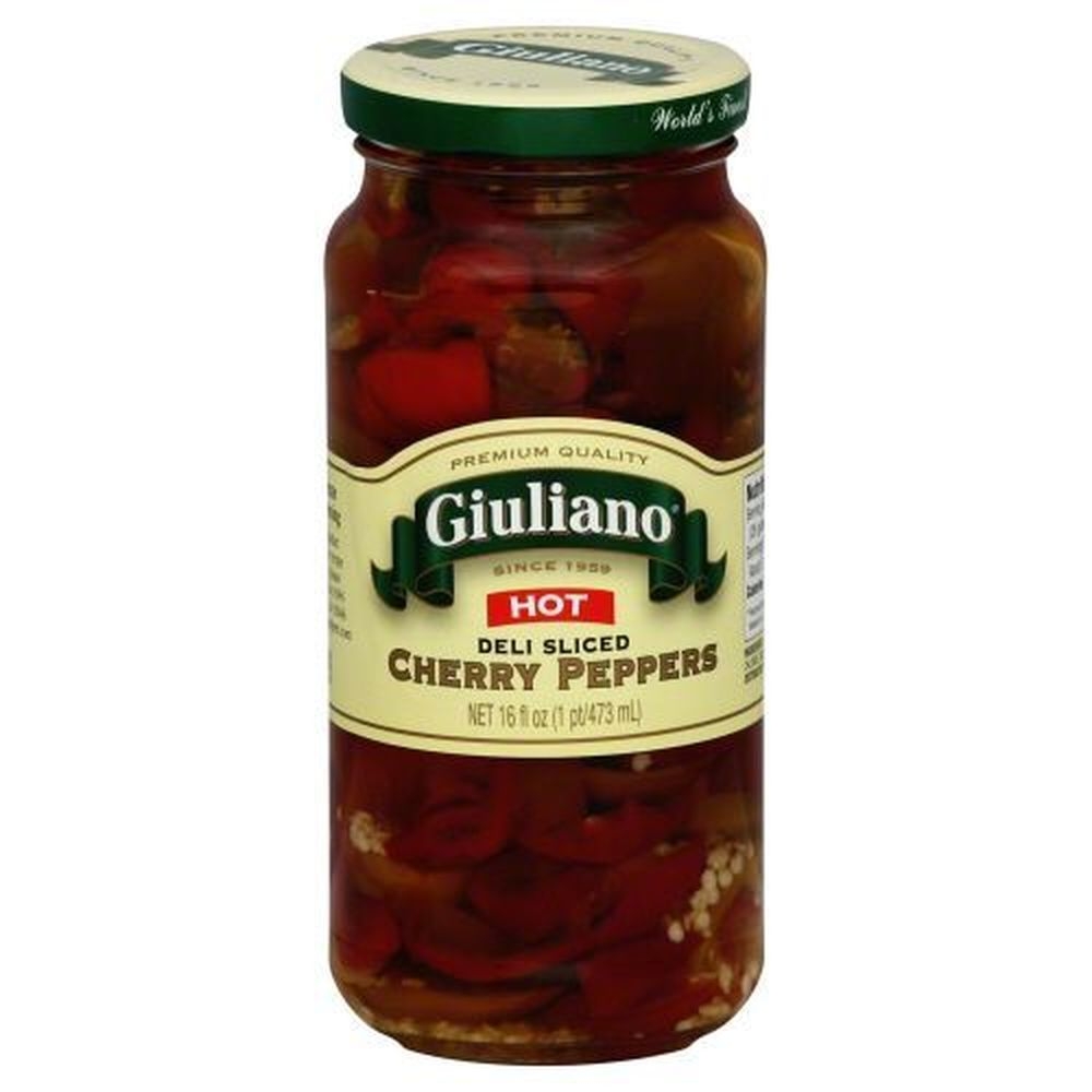 Giuliano Hot Deli Sliced Cherry Peppers, 16 Ounce -- 6 per case