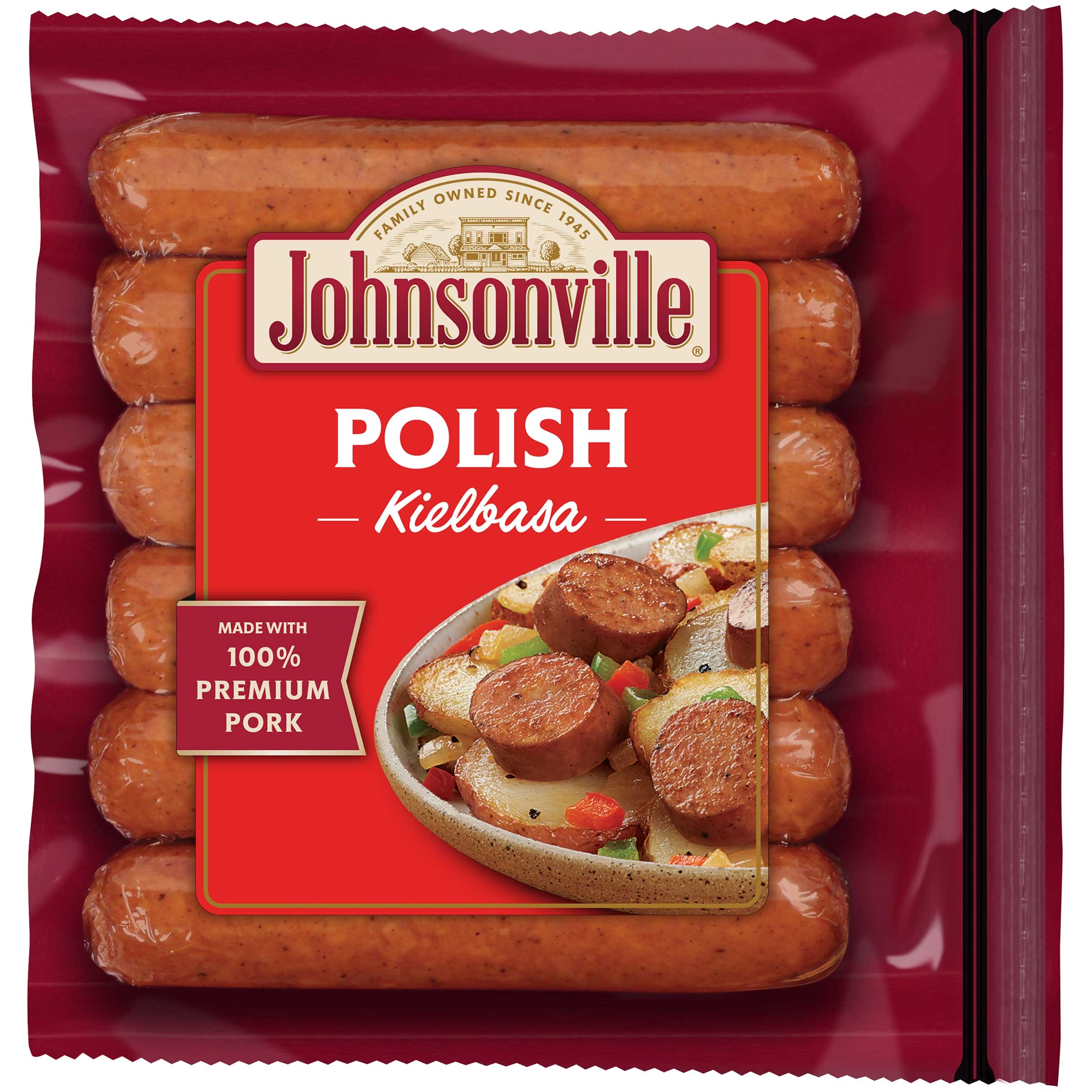 Johnsonville Smoked Polish Kielbasa Sausage - 6 per pack -- 10 packs per case.